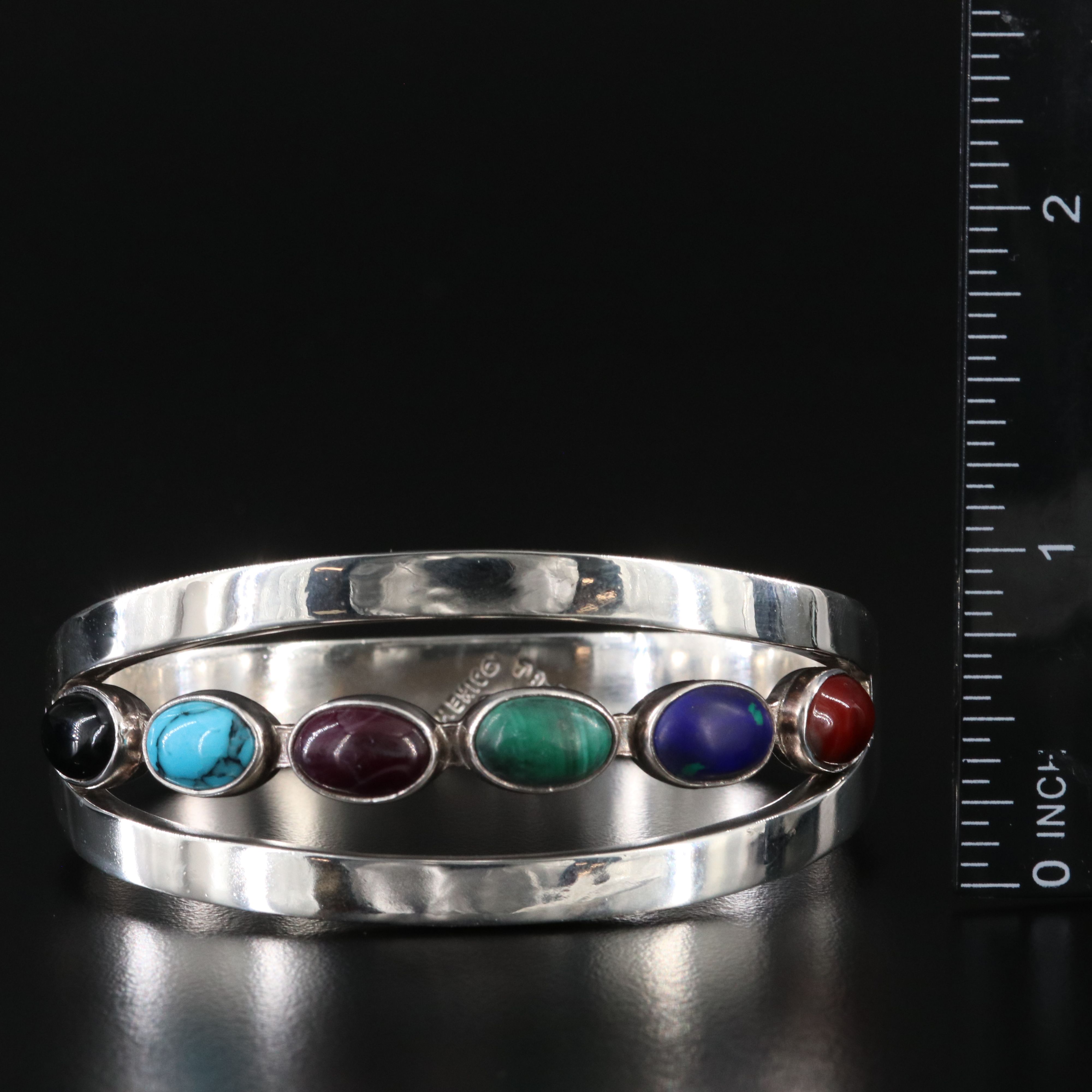 Mexican Sterling Faux Gemstone Bracelet