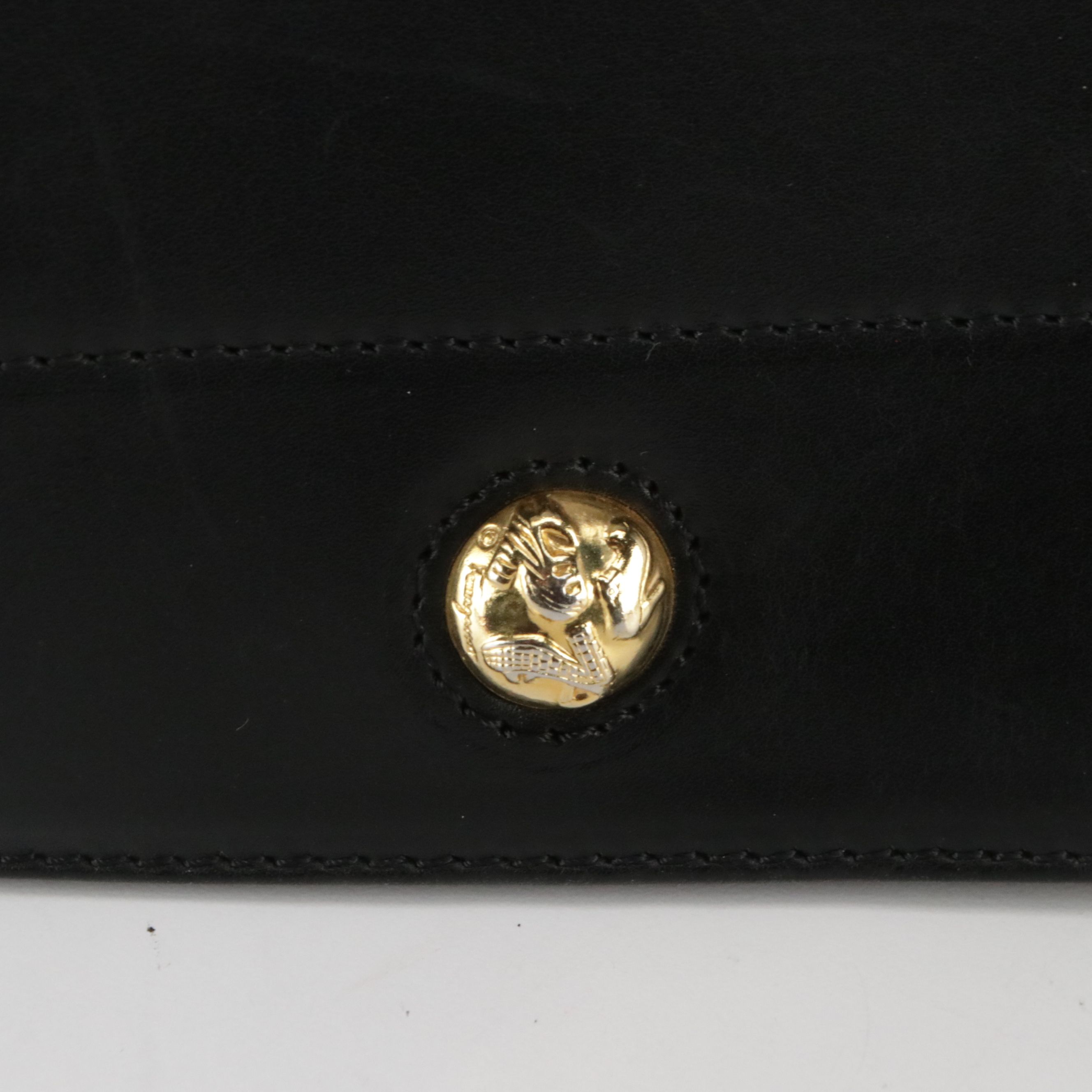 Salvatore Ferragamo Large Two-Way Satchel in Black Leather with Shoe Studs