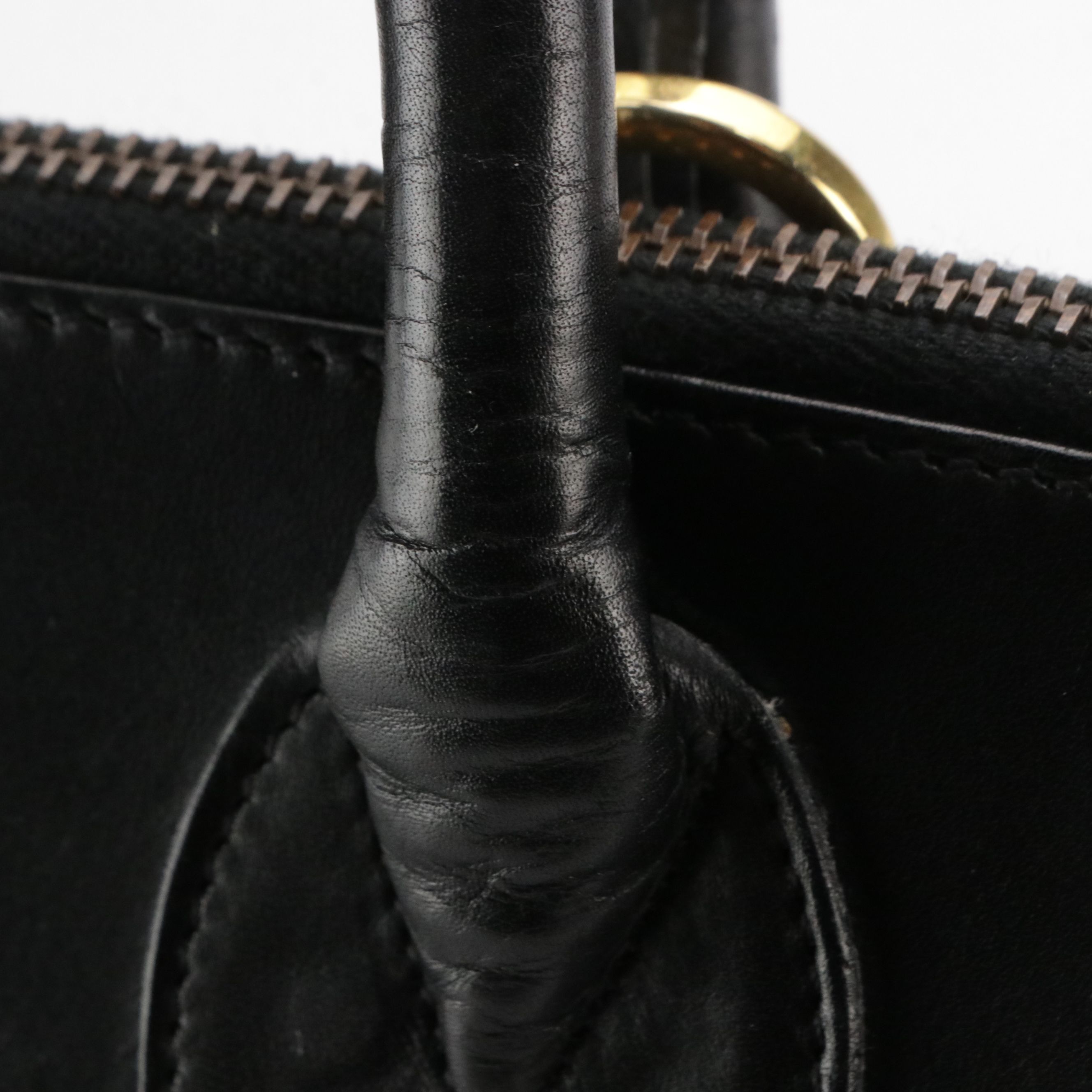 Salvatore Ferragamo Large Two-Way Satchel in Black Leather with Shoe Studs