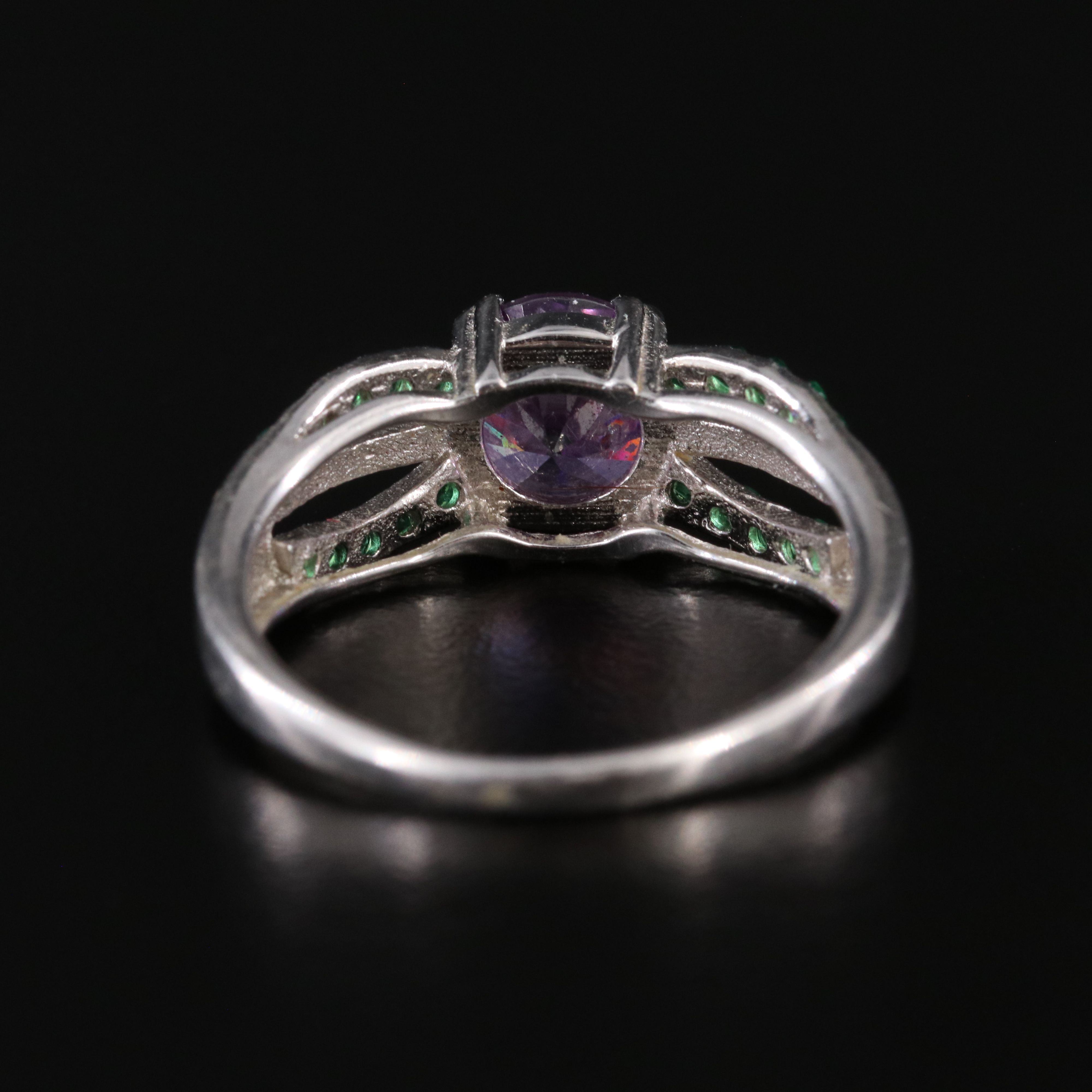 Sterling CZ and Faux Gemstone Ring