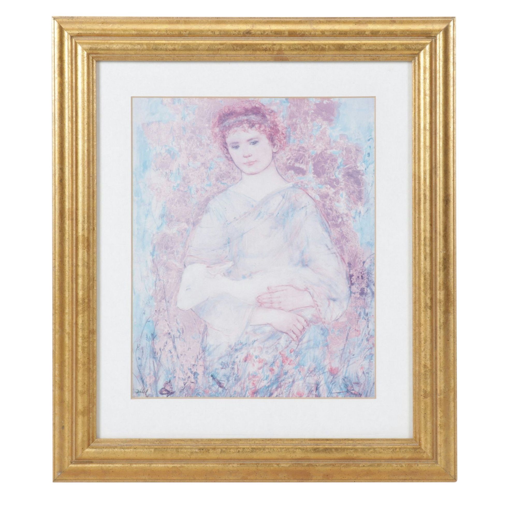 Offset Lithograph After Edna Hibel "David the Shepherd", 1993