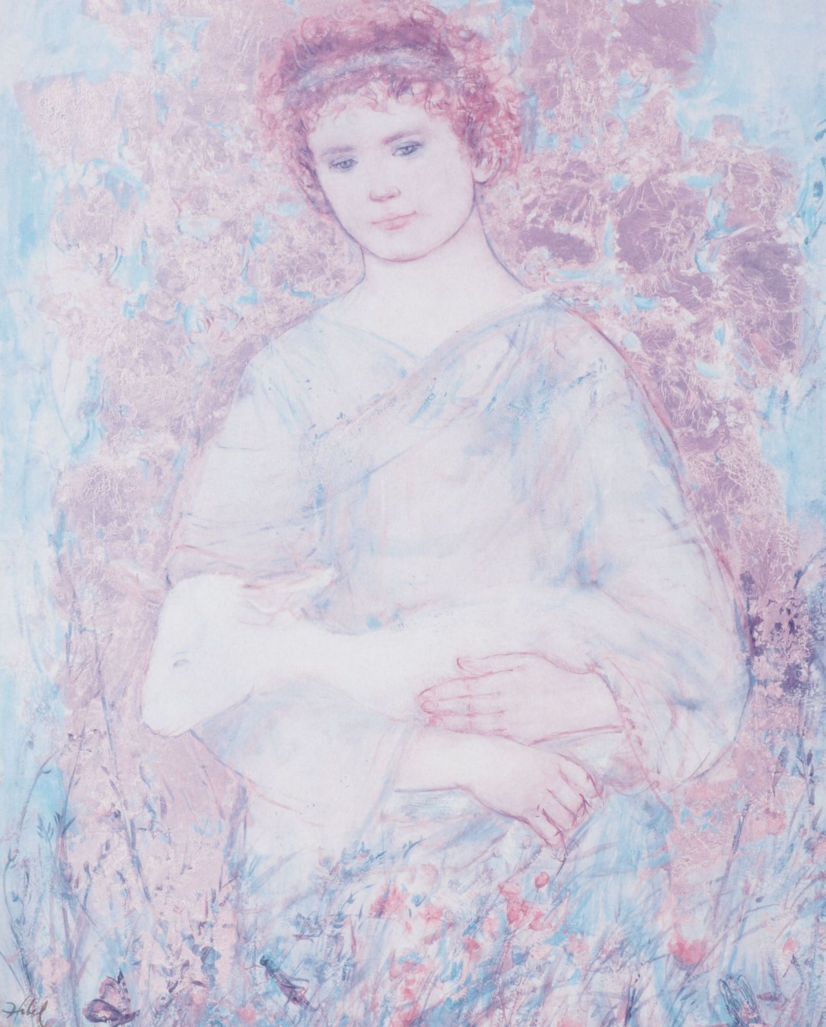 Offset Lithograph After Edna Hibel "David the Shepherd", 1993