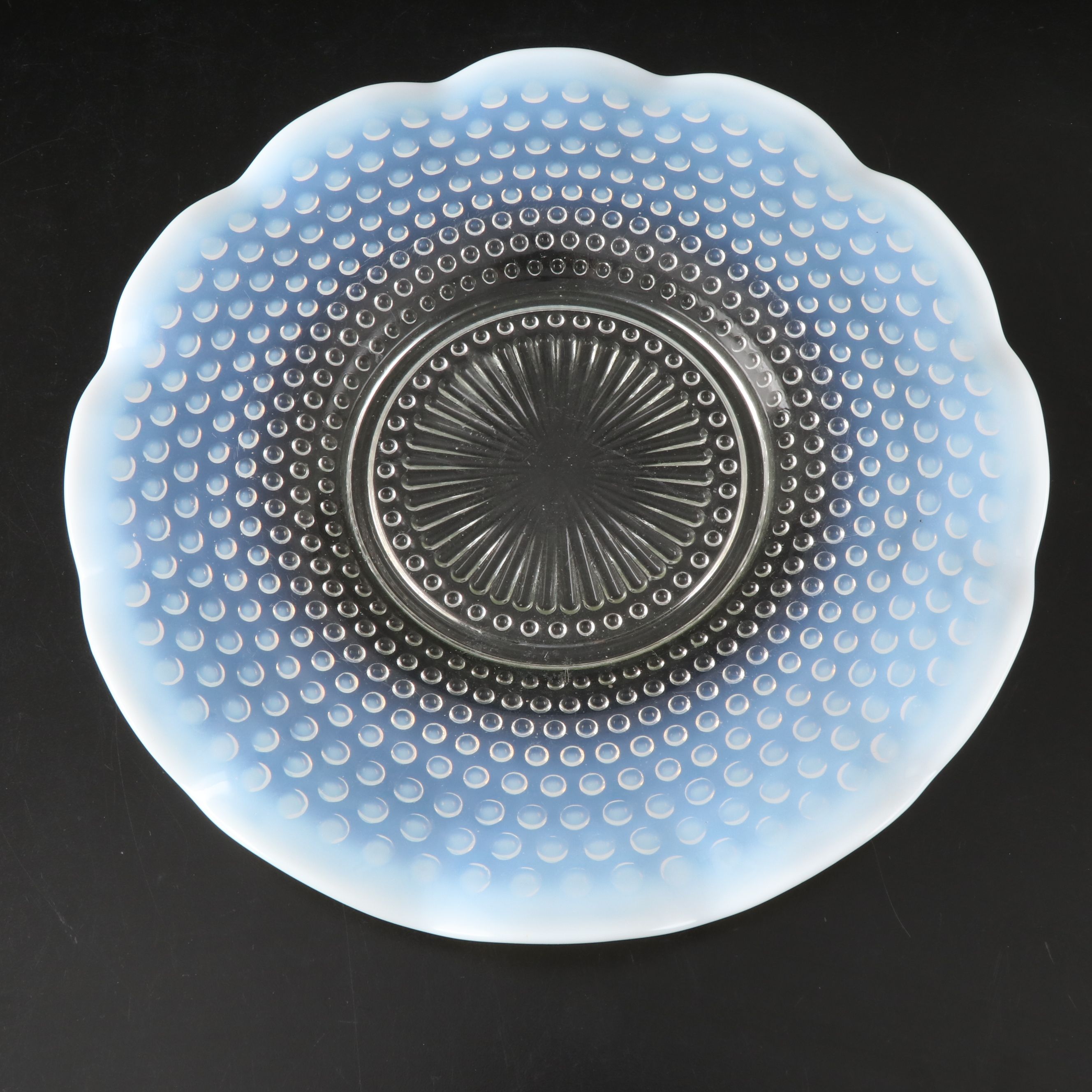 Opalescent and Milk Glass Plate, Vases, Jelly Compote and More