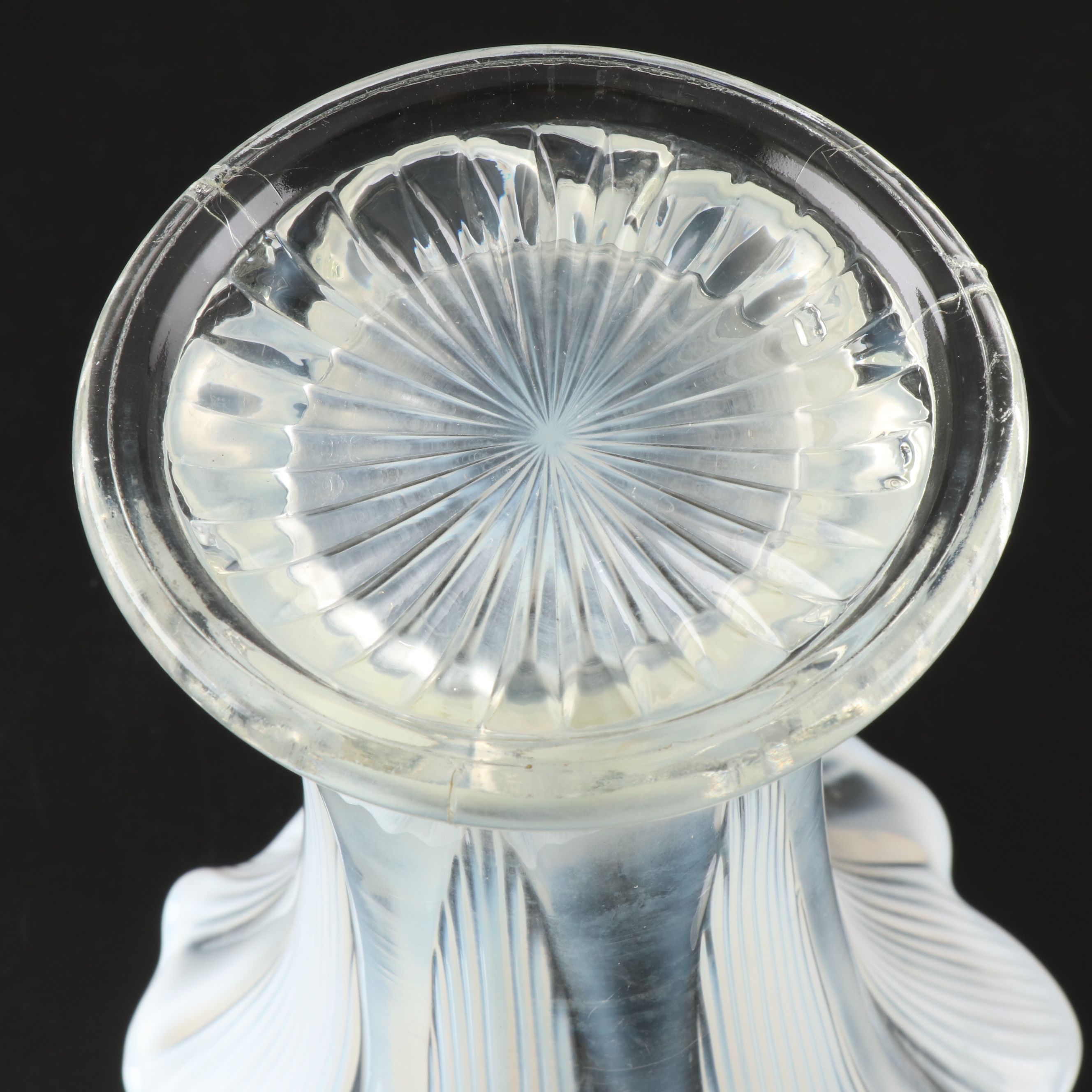 Opalescent and Milk Glass Plate, Vases, Jelly Compote and More