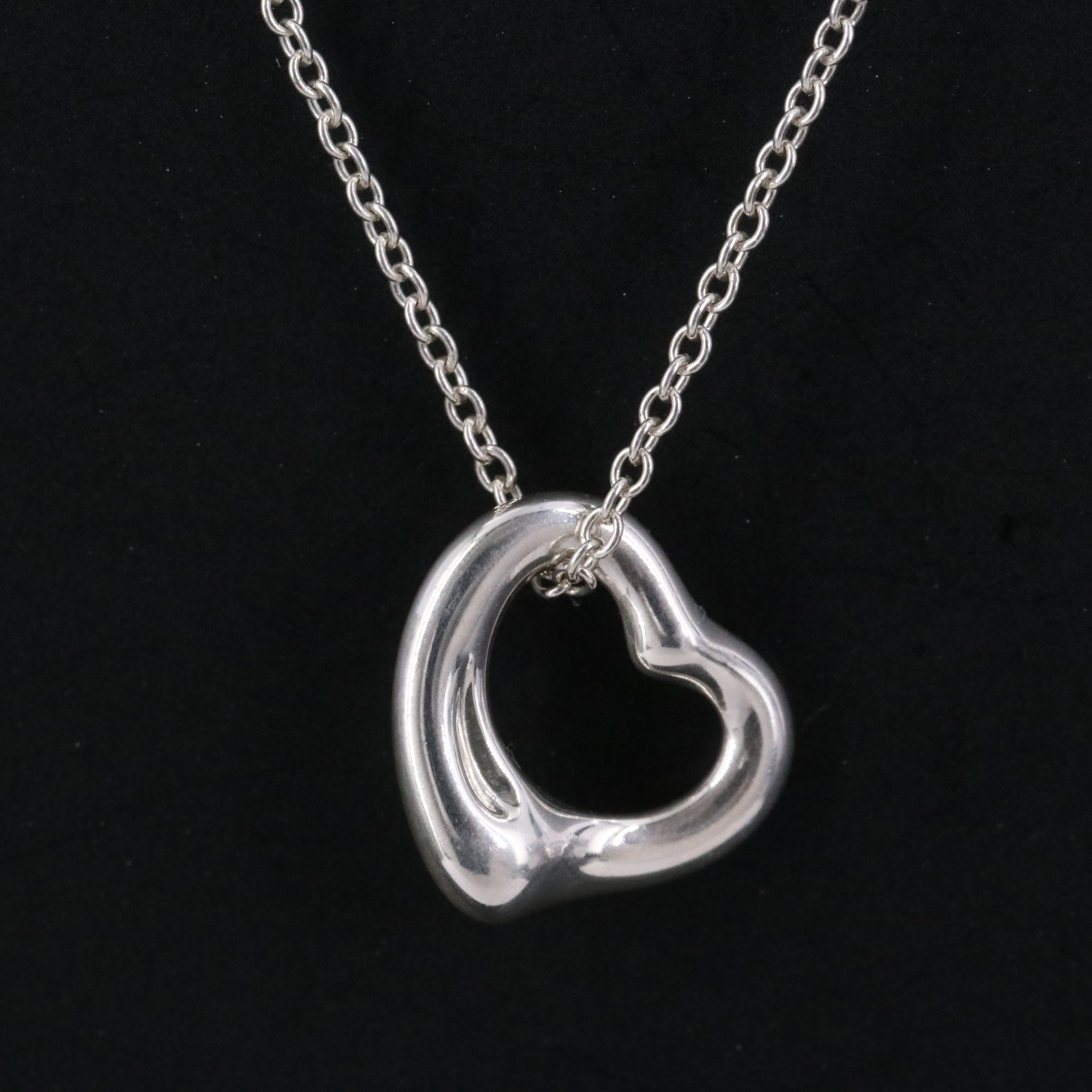 Elsa Peretti for Tiffany & Co. Sterling Open Heart Pendant Necklace