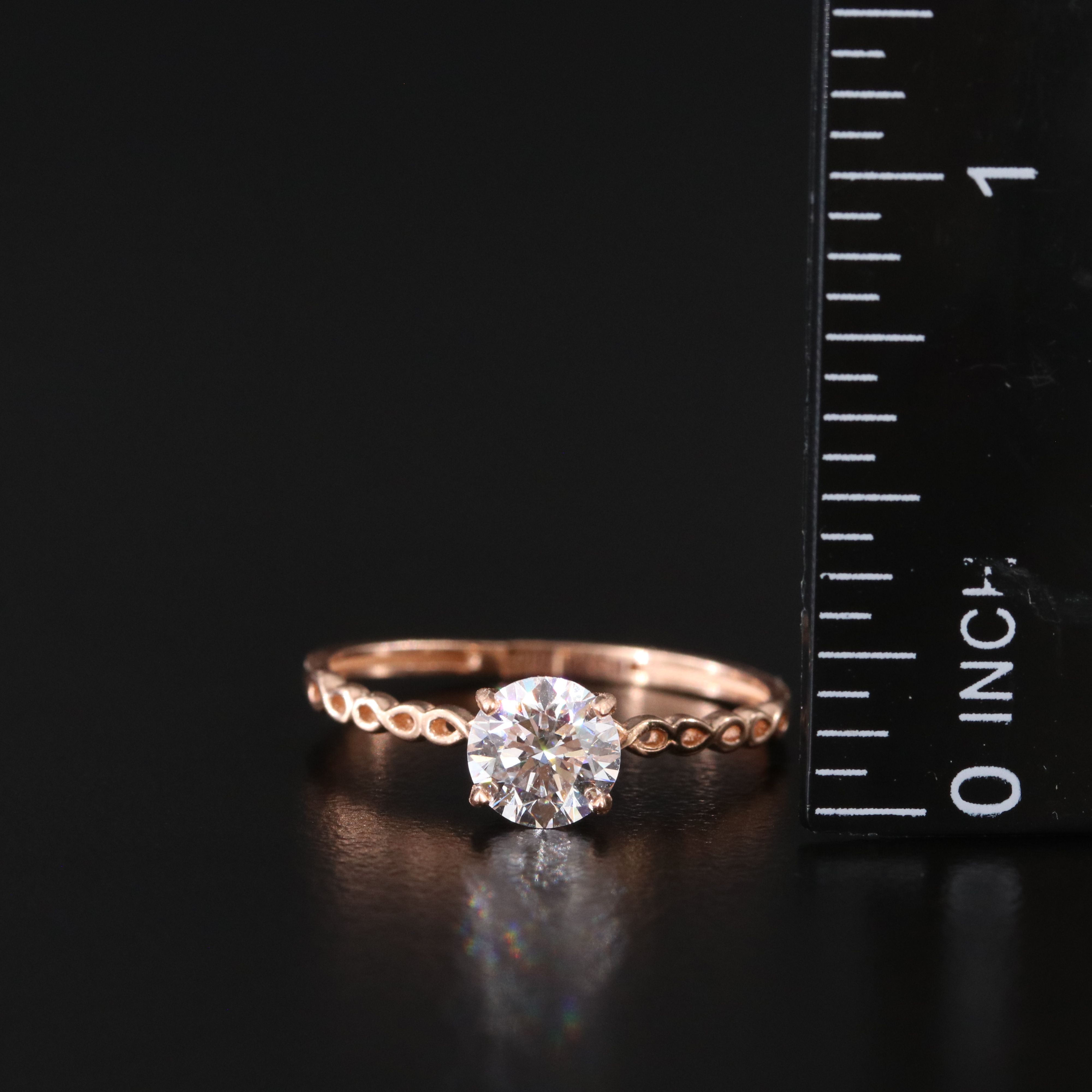 14K Rose Gold 0.91 CT Lab Grown Diamond Ring