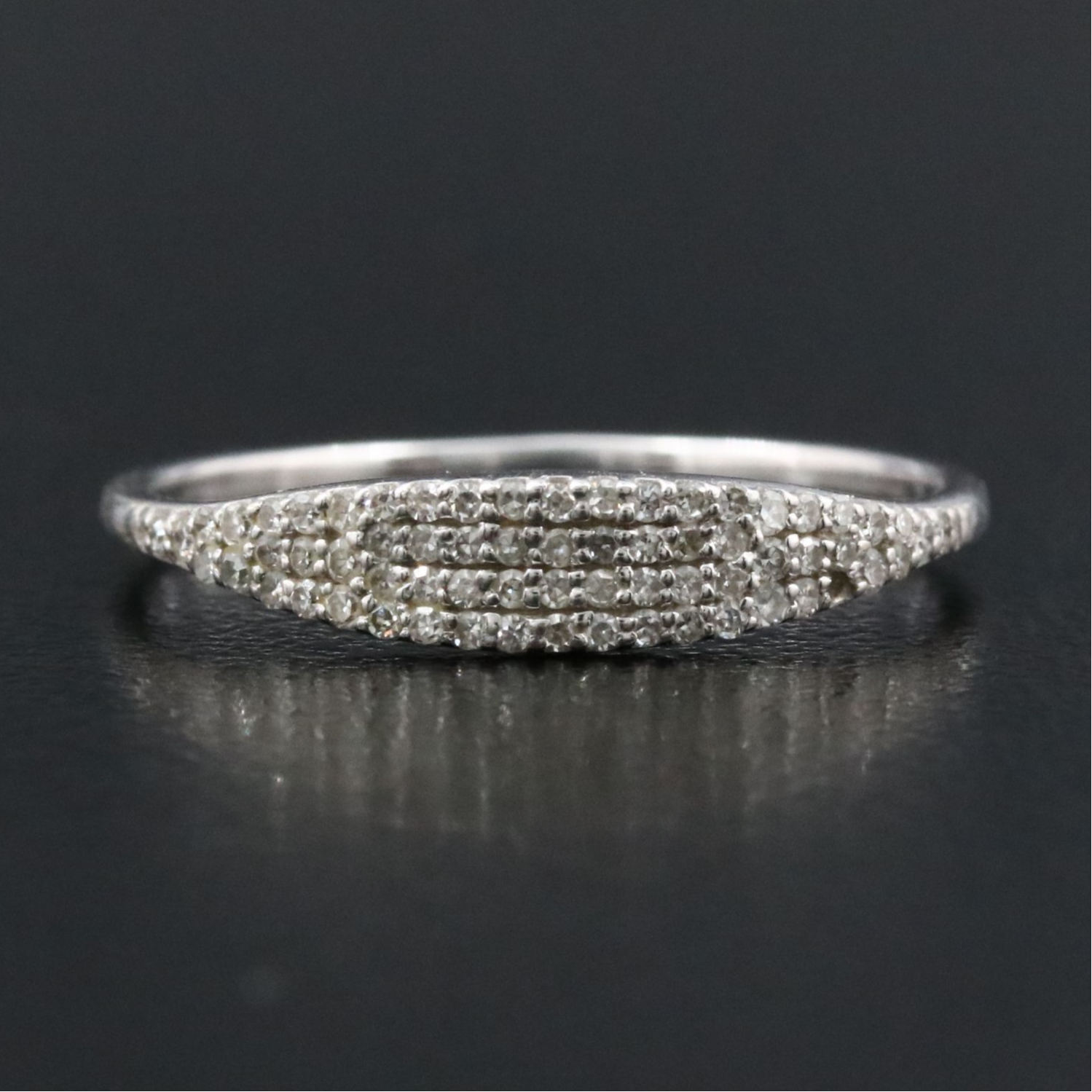 14K 0.18 CTW Pavé Diamond Ring