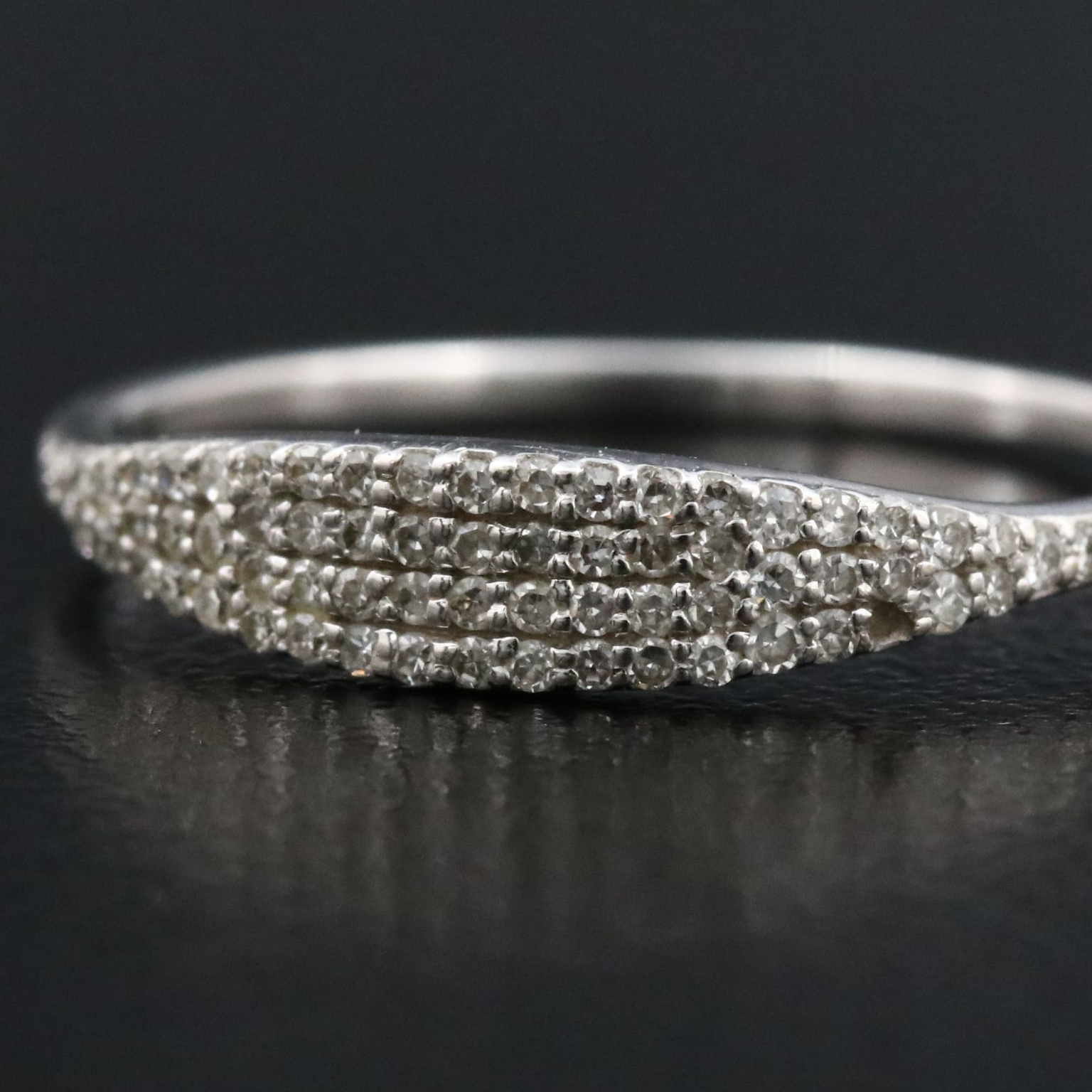 14K 0.18 CTW Pavé Diamond Ring