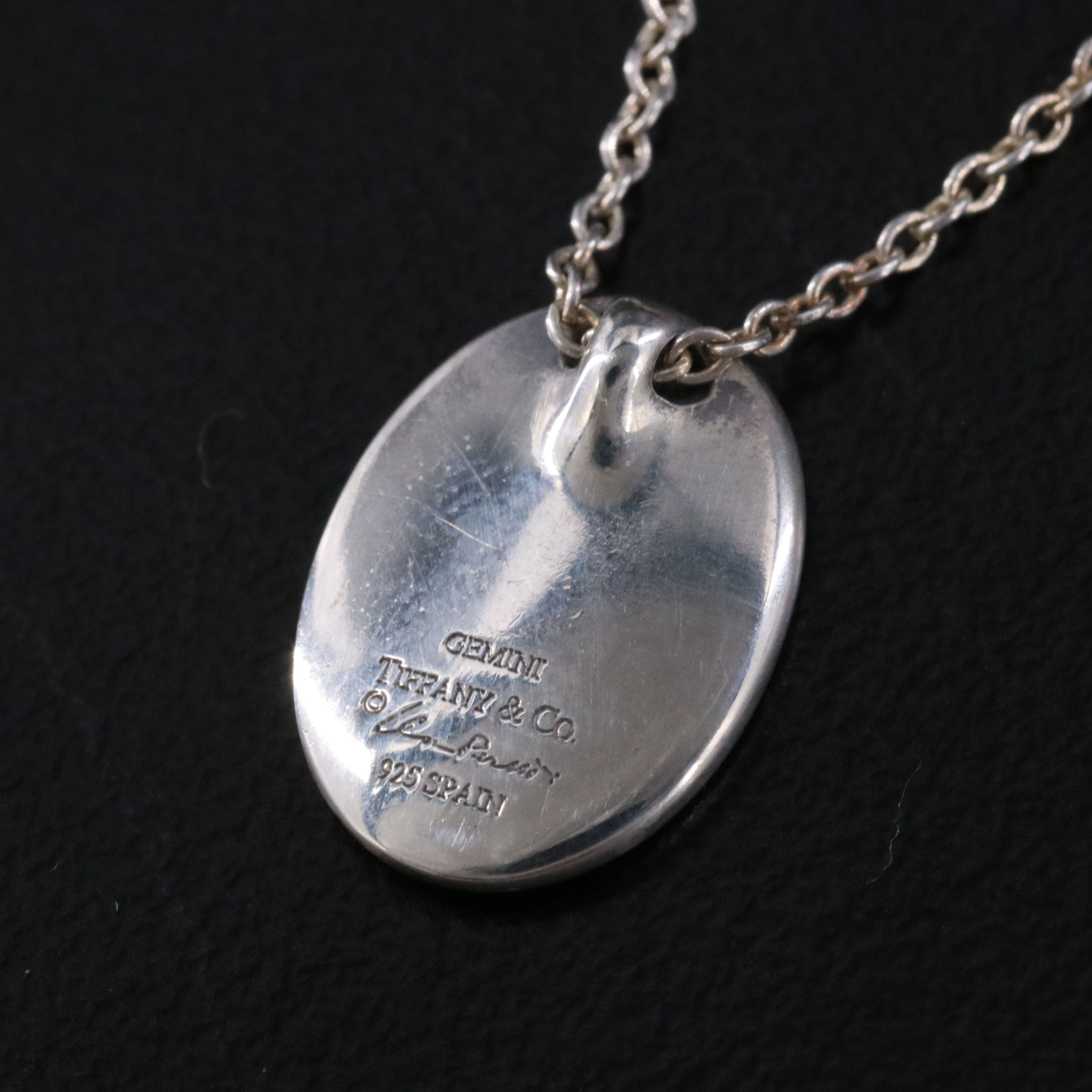 Elsa Peretti Tiffany & Co. Sterling Gemini Zodiac Pendant Necklace