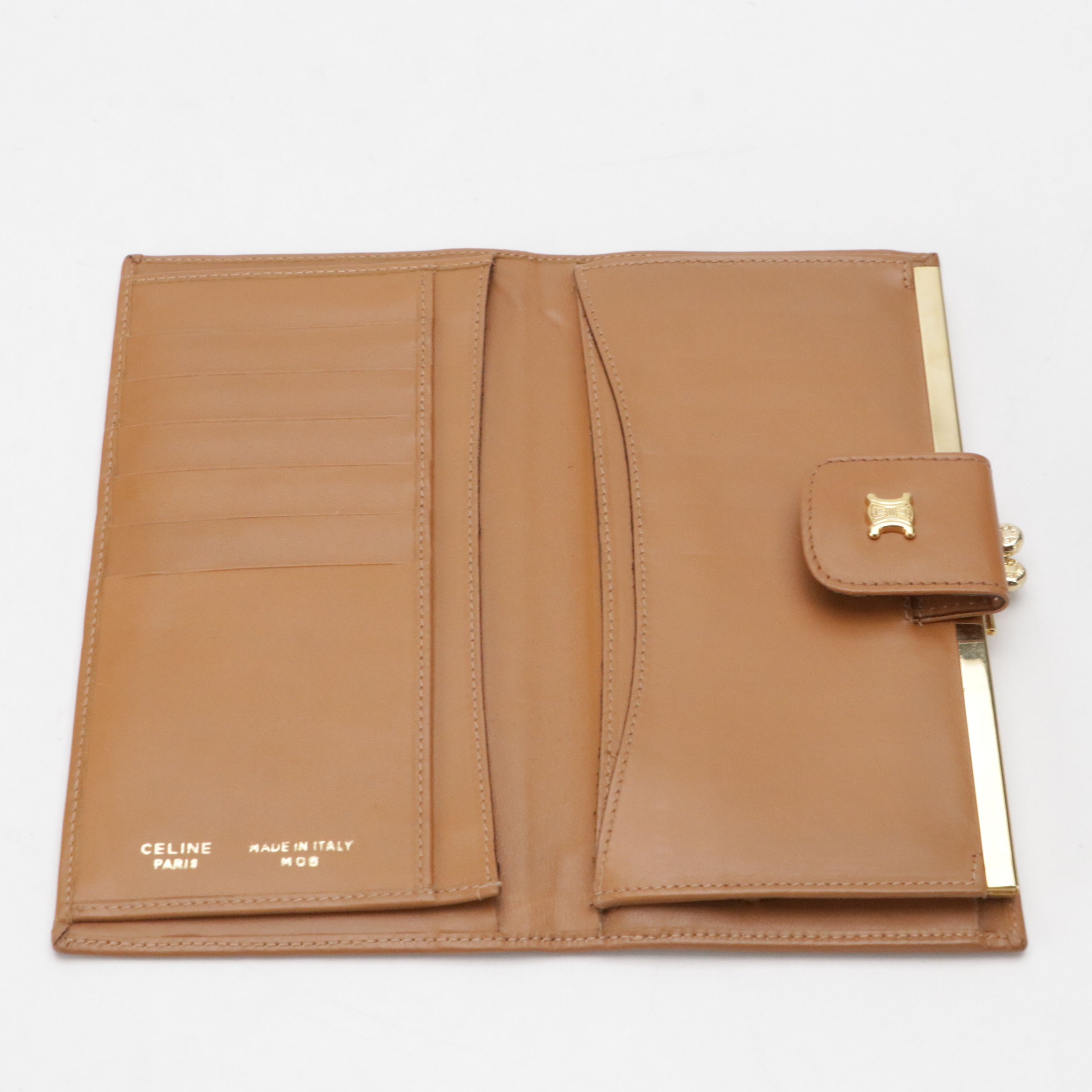 Celine Long Wallet in Beige Macadam Canvas and Leather