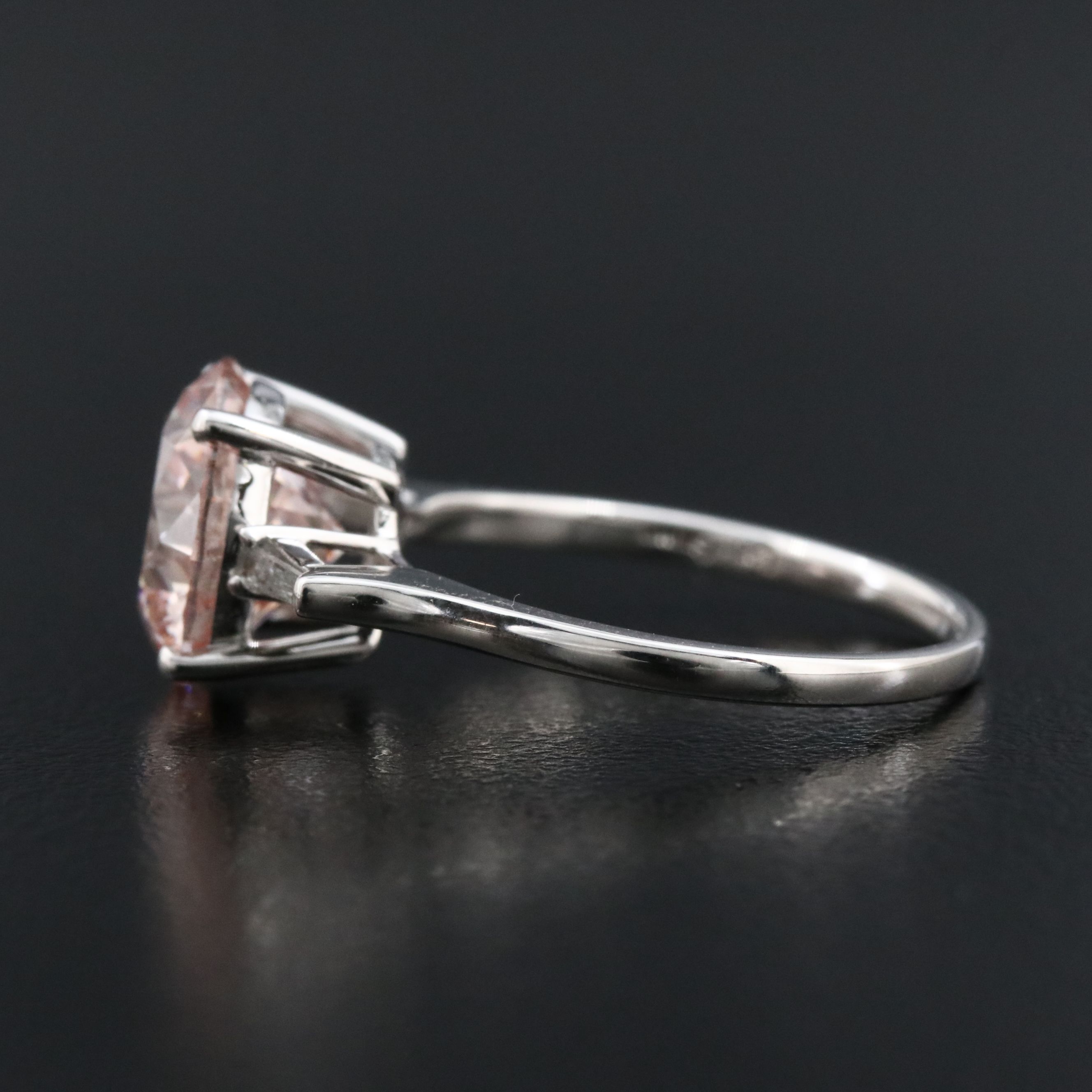 14K 3.42 CTW Lab Grown Diamond Ring with Fancy Pink Center