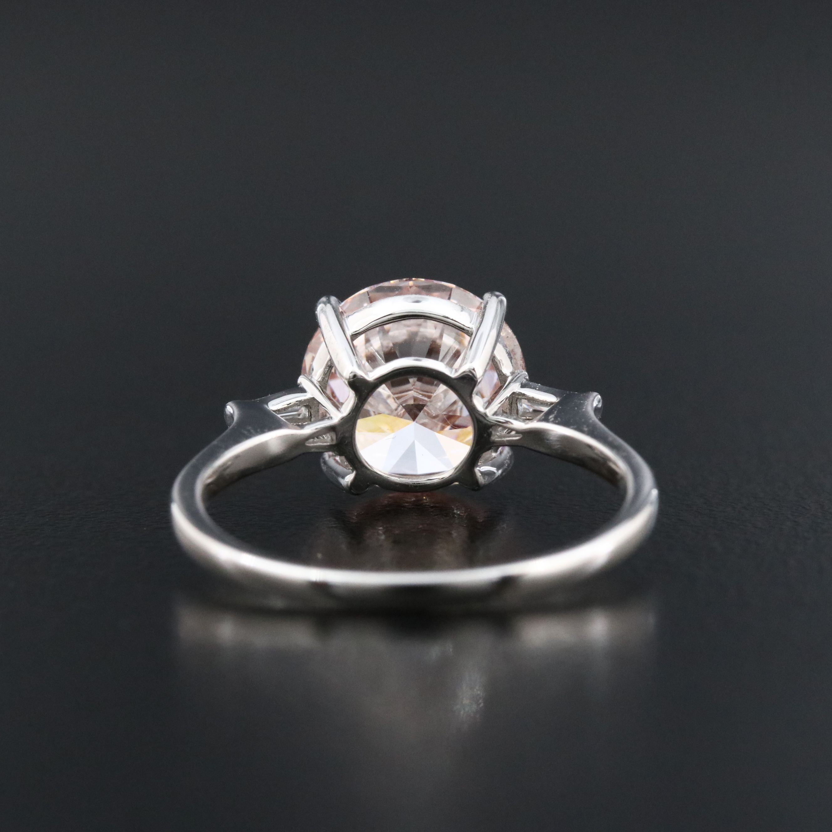 14K 3.42 CTW Lab Grown Diamond Ring with Fancy Pink Center