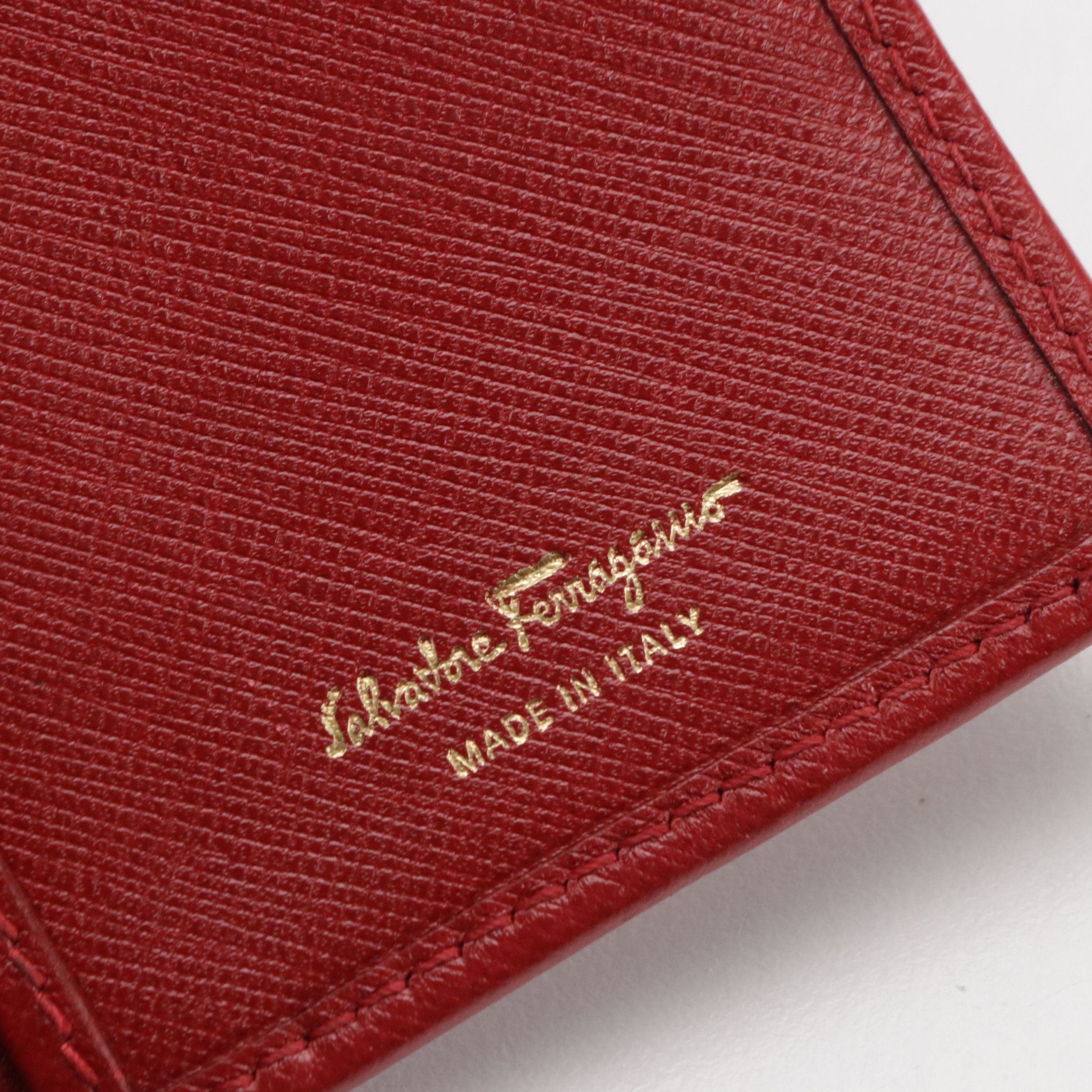 Salvatore Ferragamo Vara Bow Continental Wallet in Red Saffiano Leather