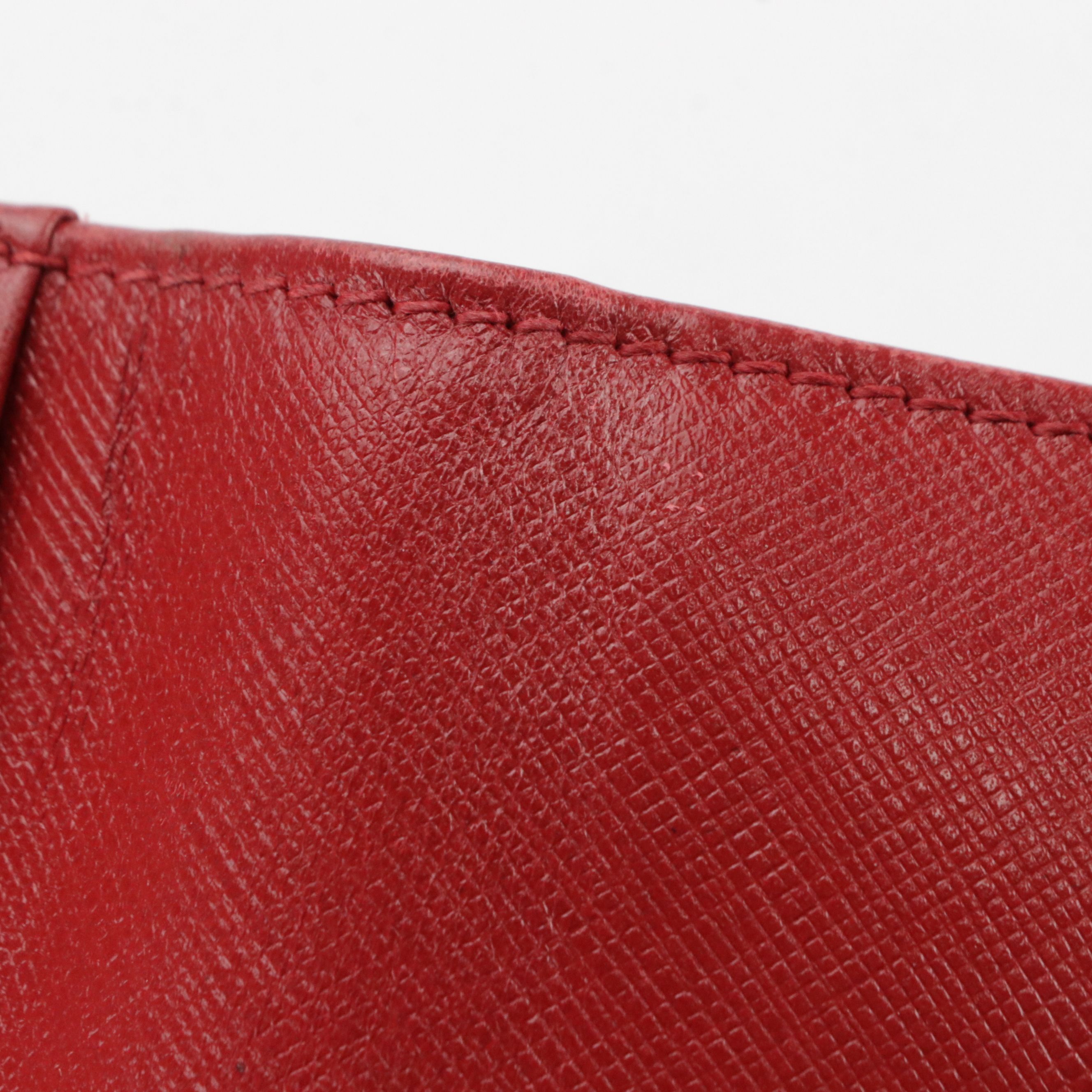 Salvatore Ferragamo Vara Bow Continental Wallet in Red Saffiano Leather