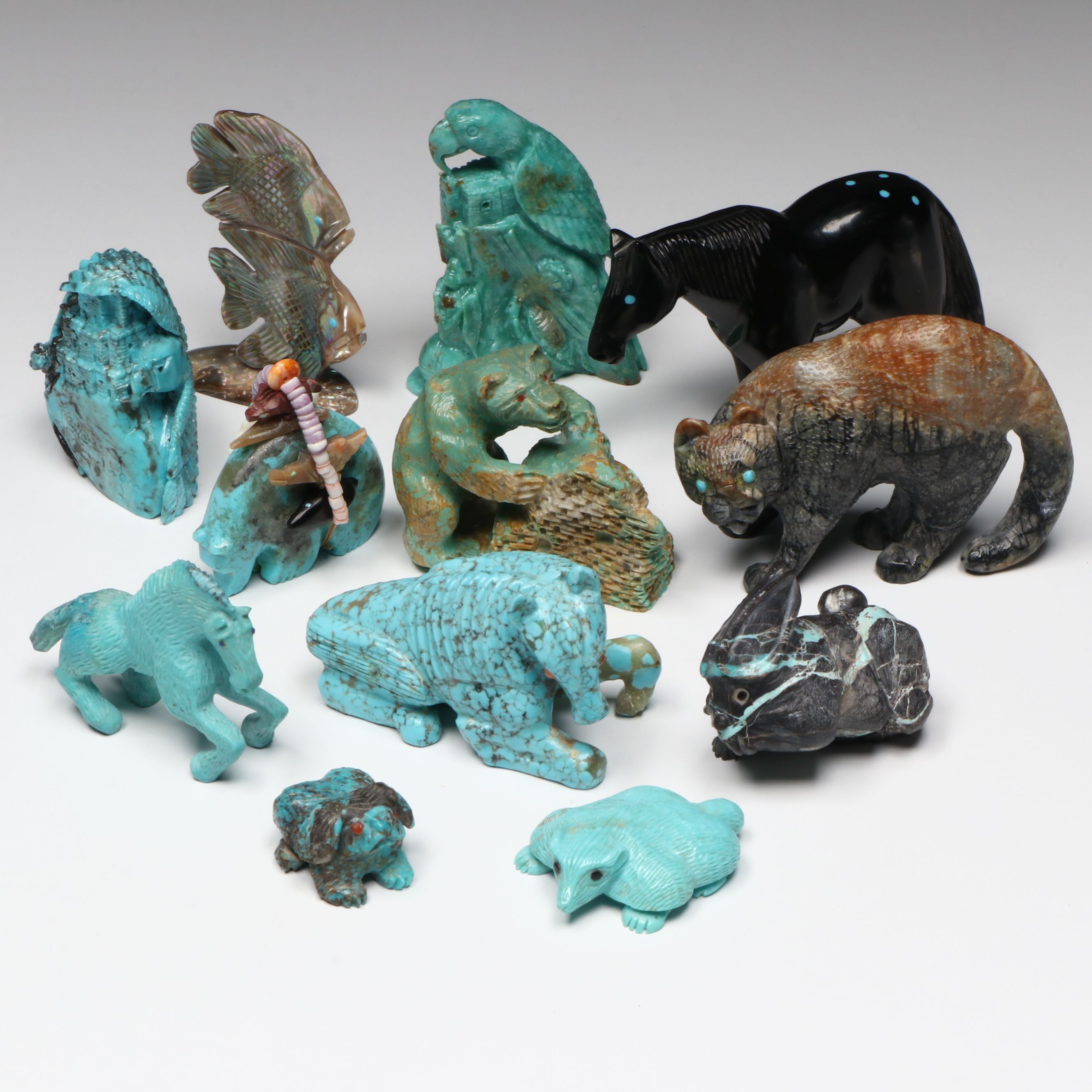 Herbert Him, Florentino Martinez with Other Zuni Carved Animals