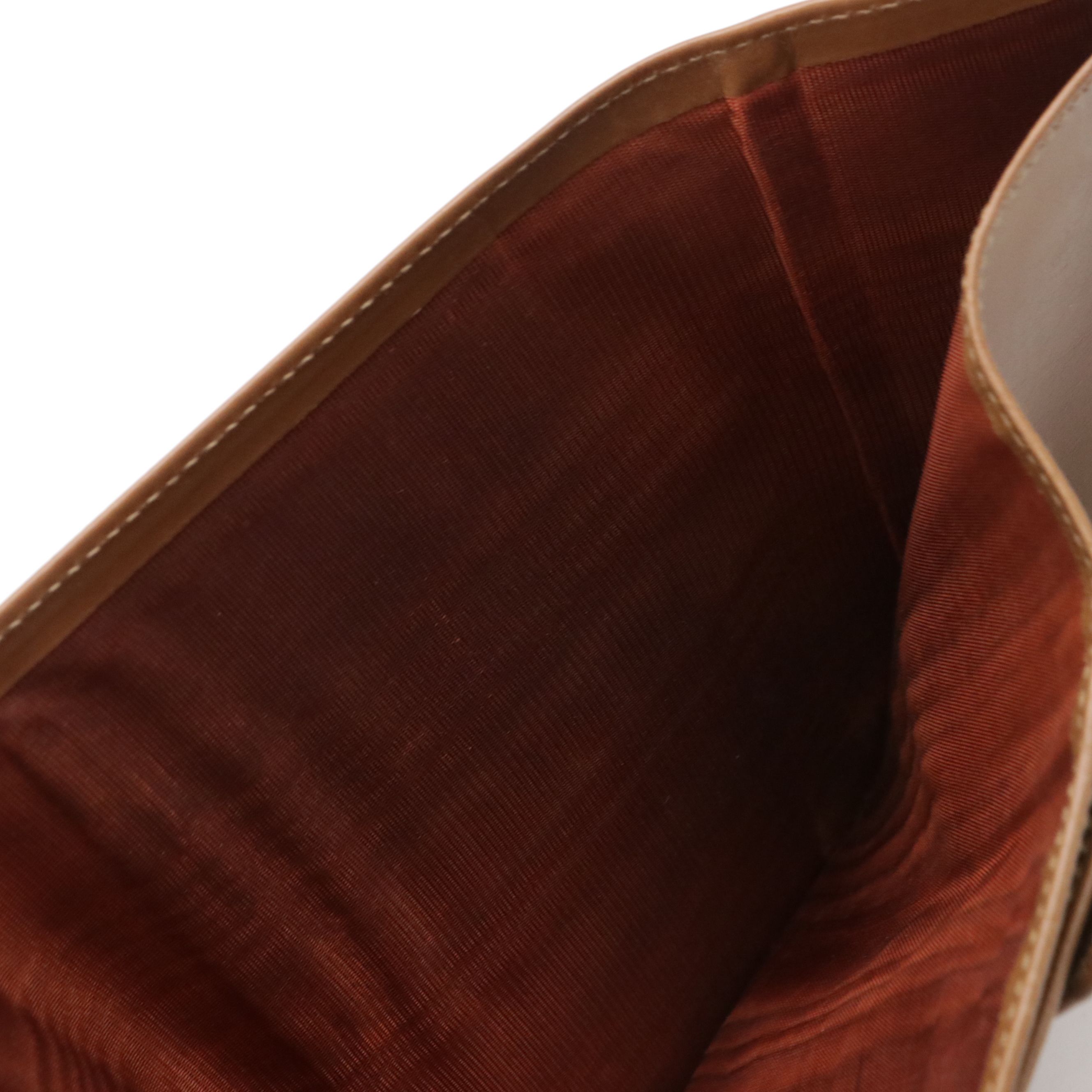 Salvatore Ferragmao Gancini Closure Trifold Wallet in Brown Leather