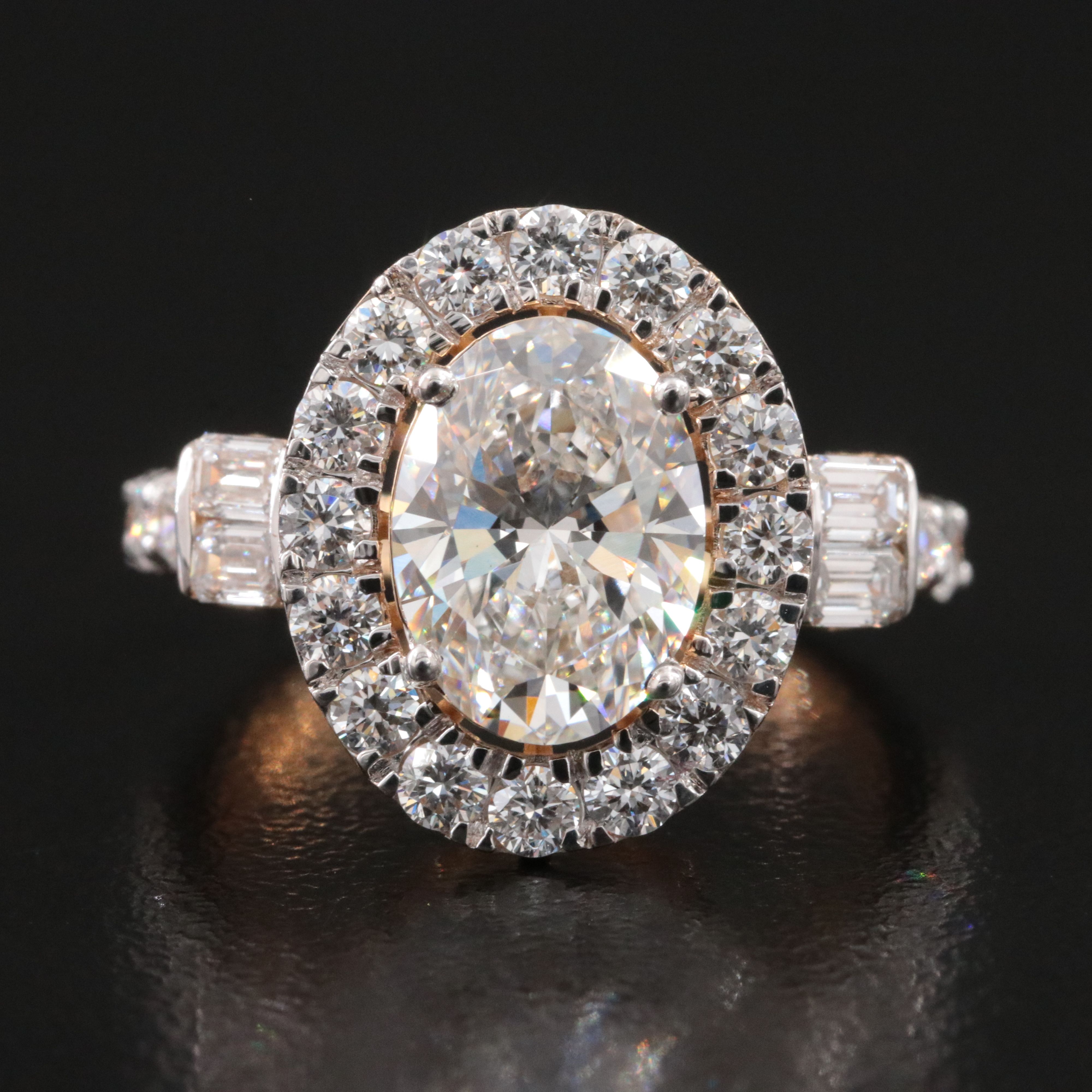 18K 3.29 CTW Lab Grown Diamond Ring with IGI Report