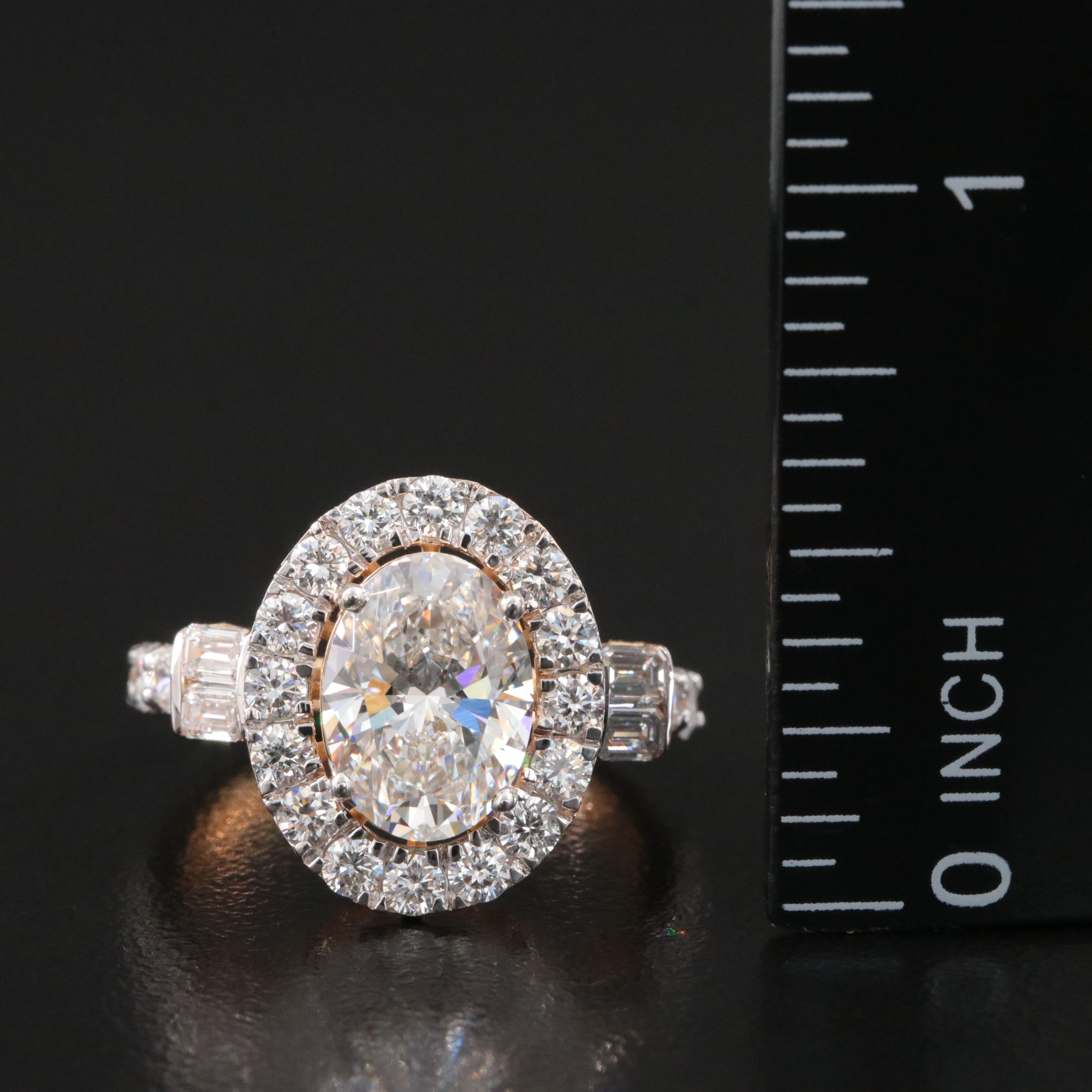 18K 3.29 CTW Lab Grown Diamond Ring with IGI Report