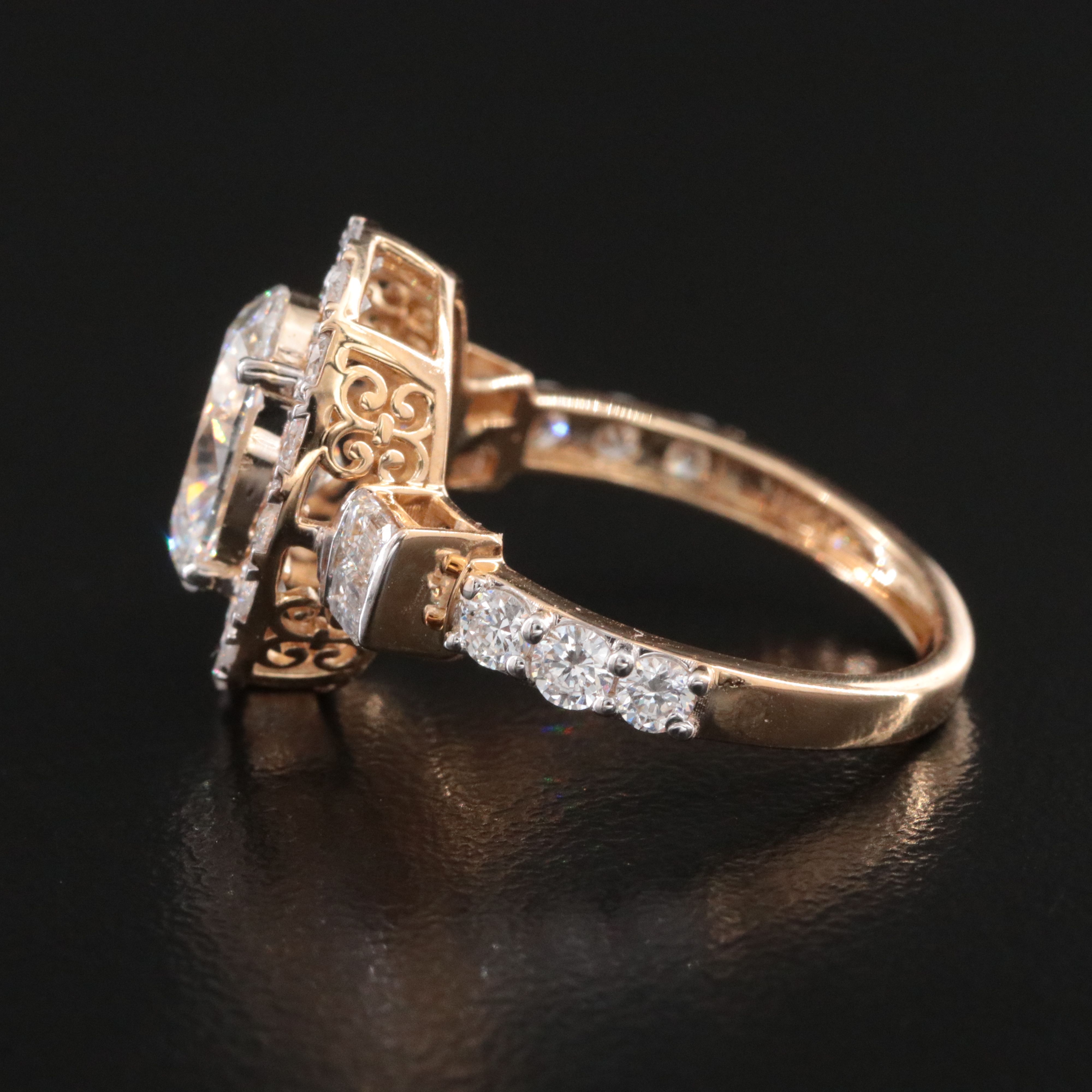 18K 3.29 CTW Lab Grown Diamond Ring with IGI Report