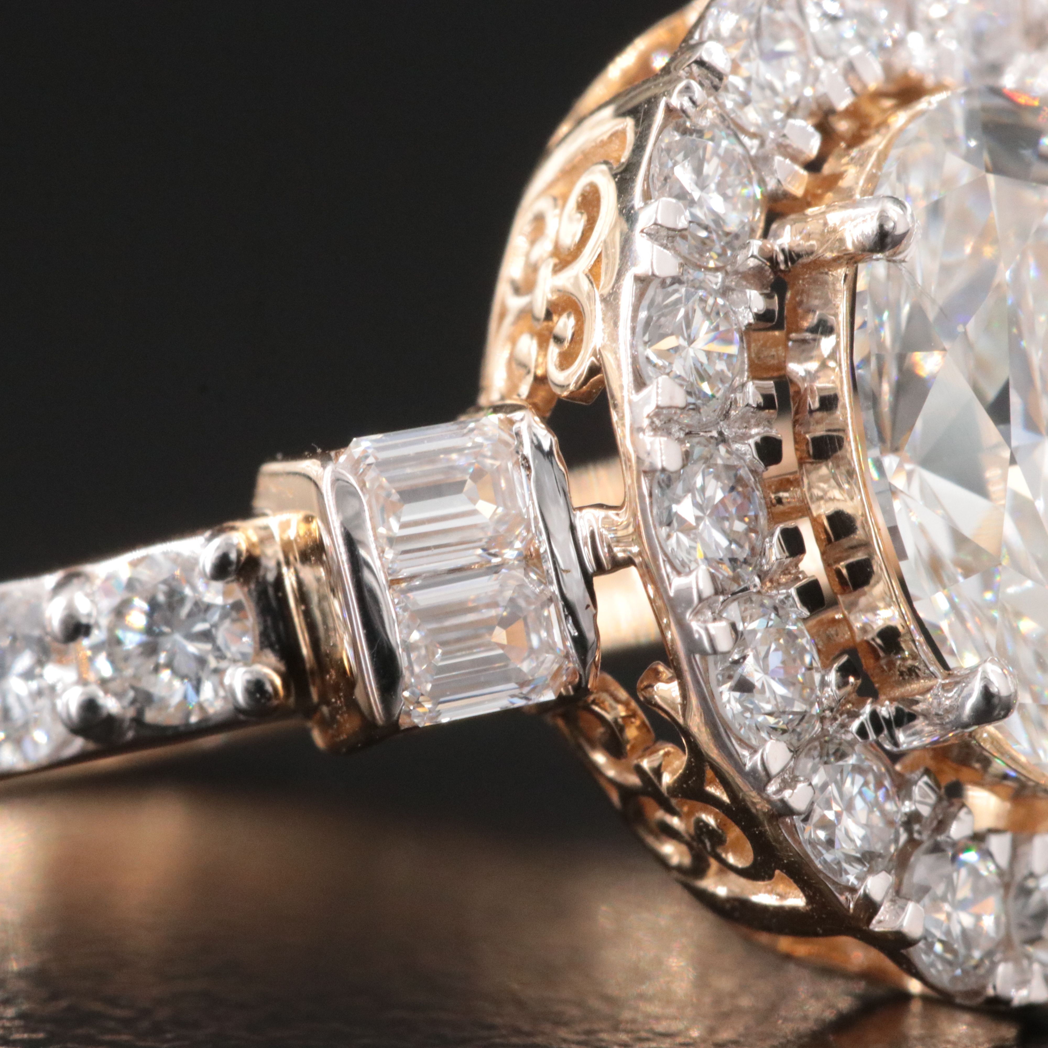 18K 3.29 CTW Lab Grown Diamond Ring with IGI Report