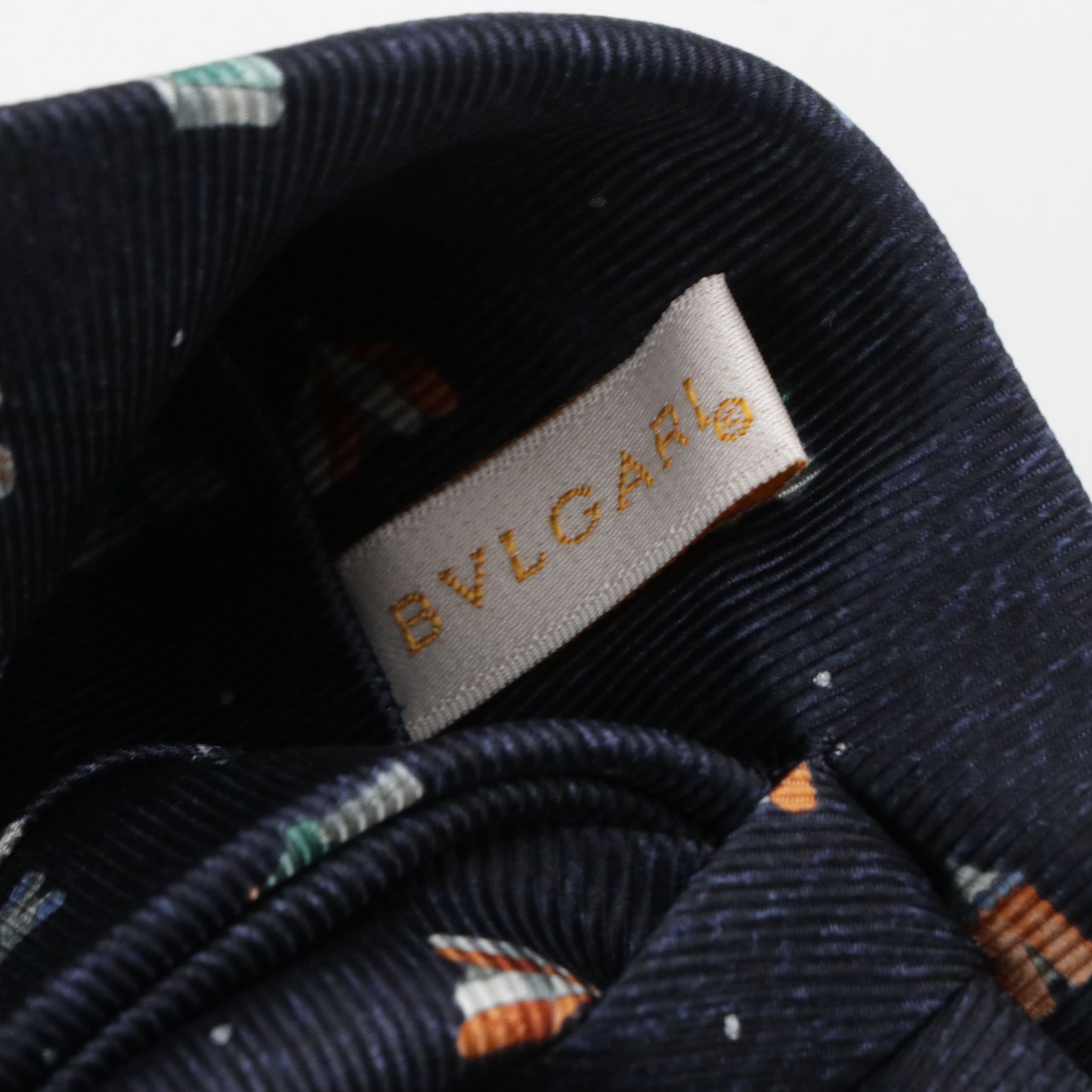 BVLGARI Circus Tent Printed Silk Hand-Stitched Necktie