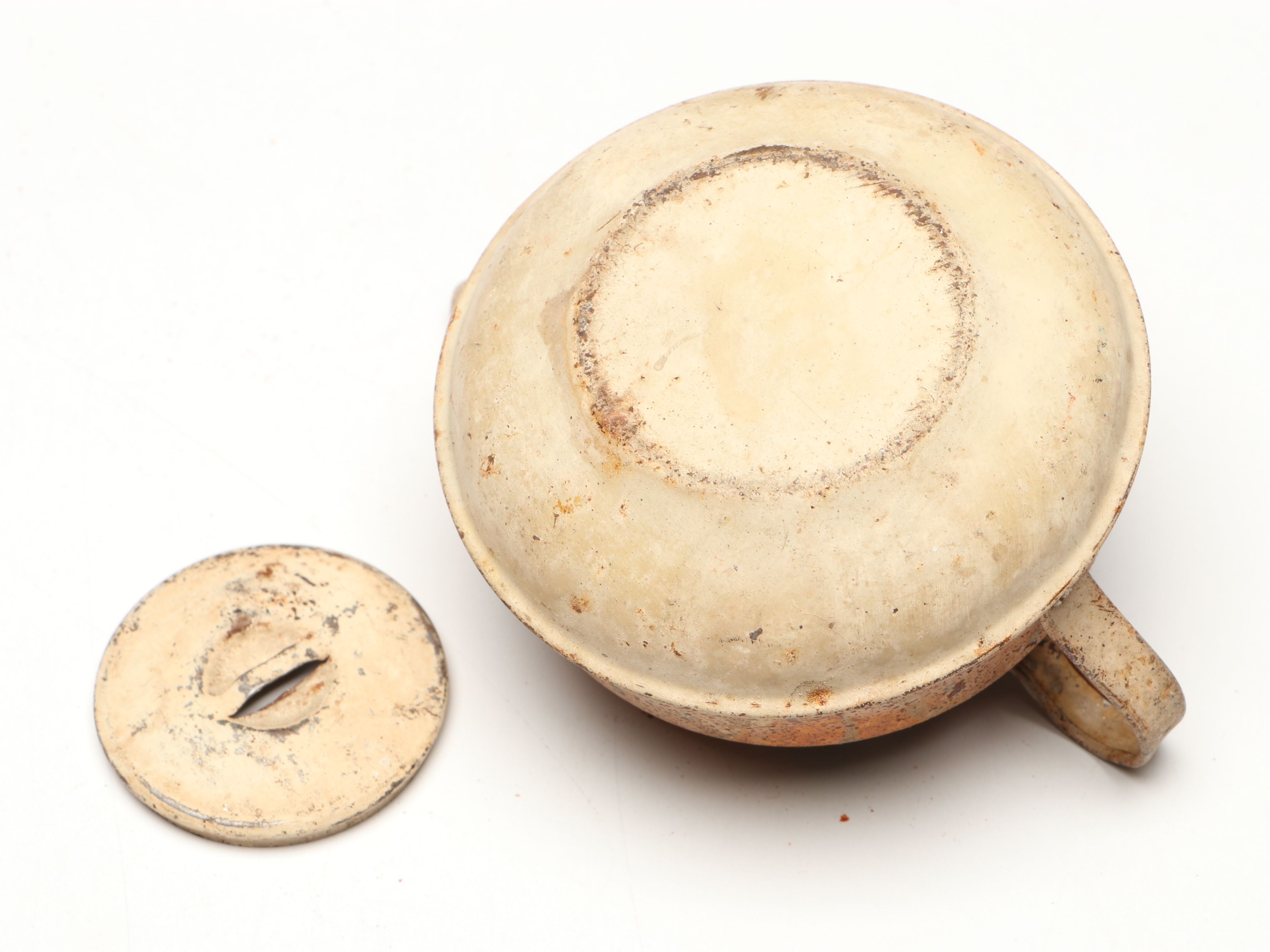 Dog and Floral Themed Tin Litho Children's Tea Set Pieces, Mid-20th Century