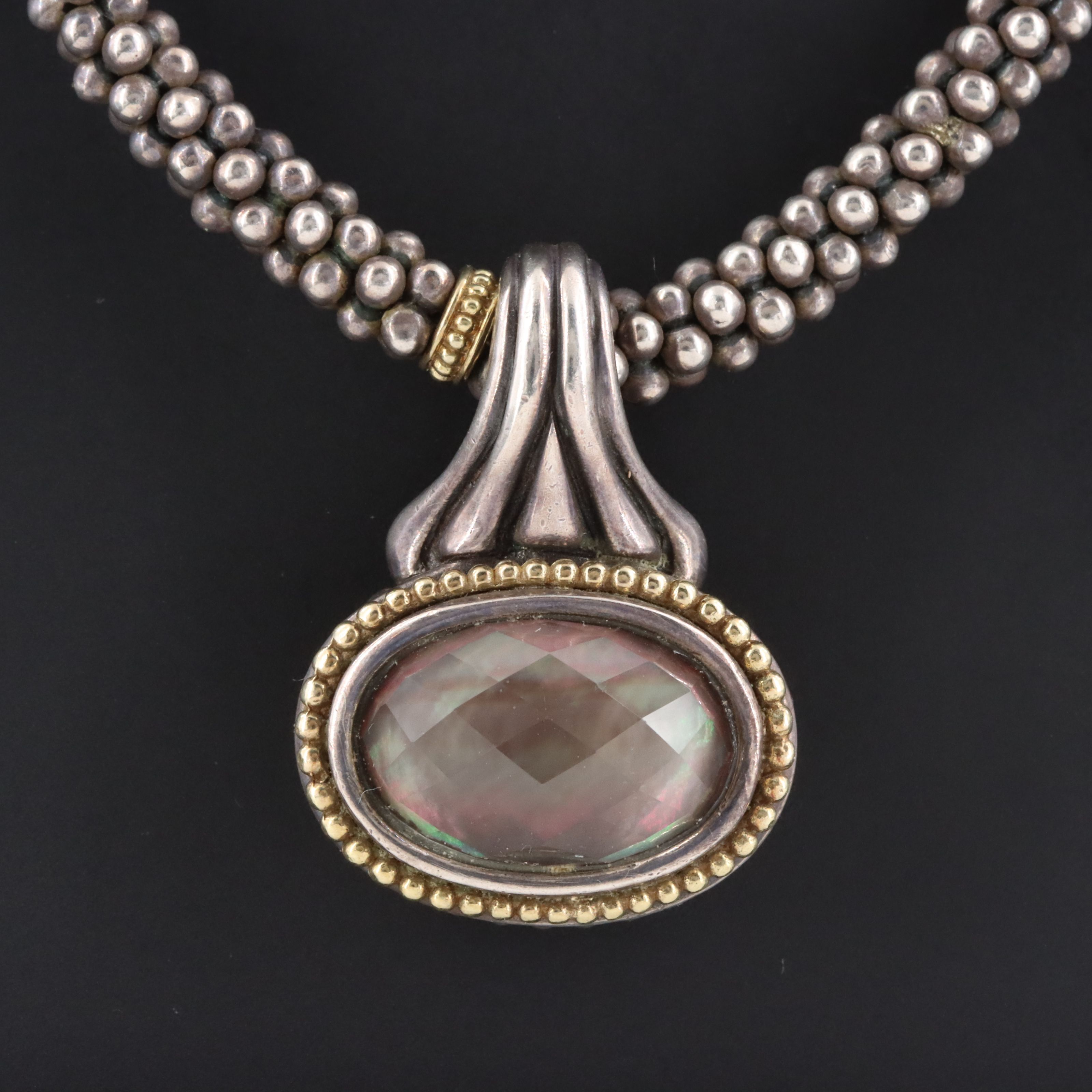 Caviar by Lagos Sterling Gemstone Enhancer on Station Chain with 18K Accents