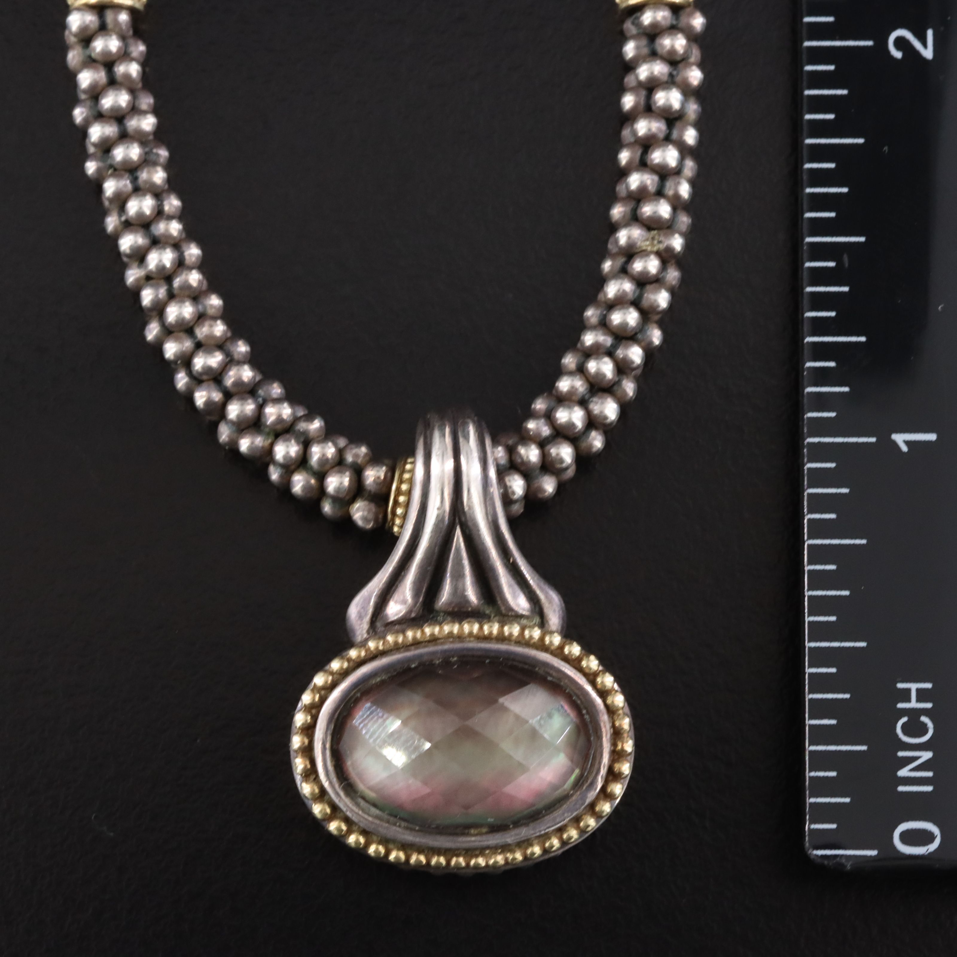 Caviar by Lagos Sterling Gemstone Enhancer on Station Chain with 18K Accents