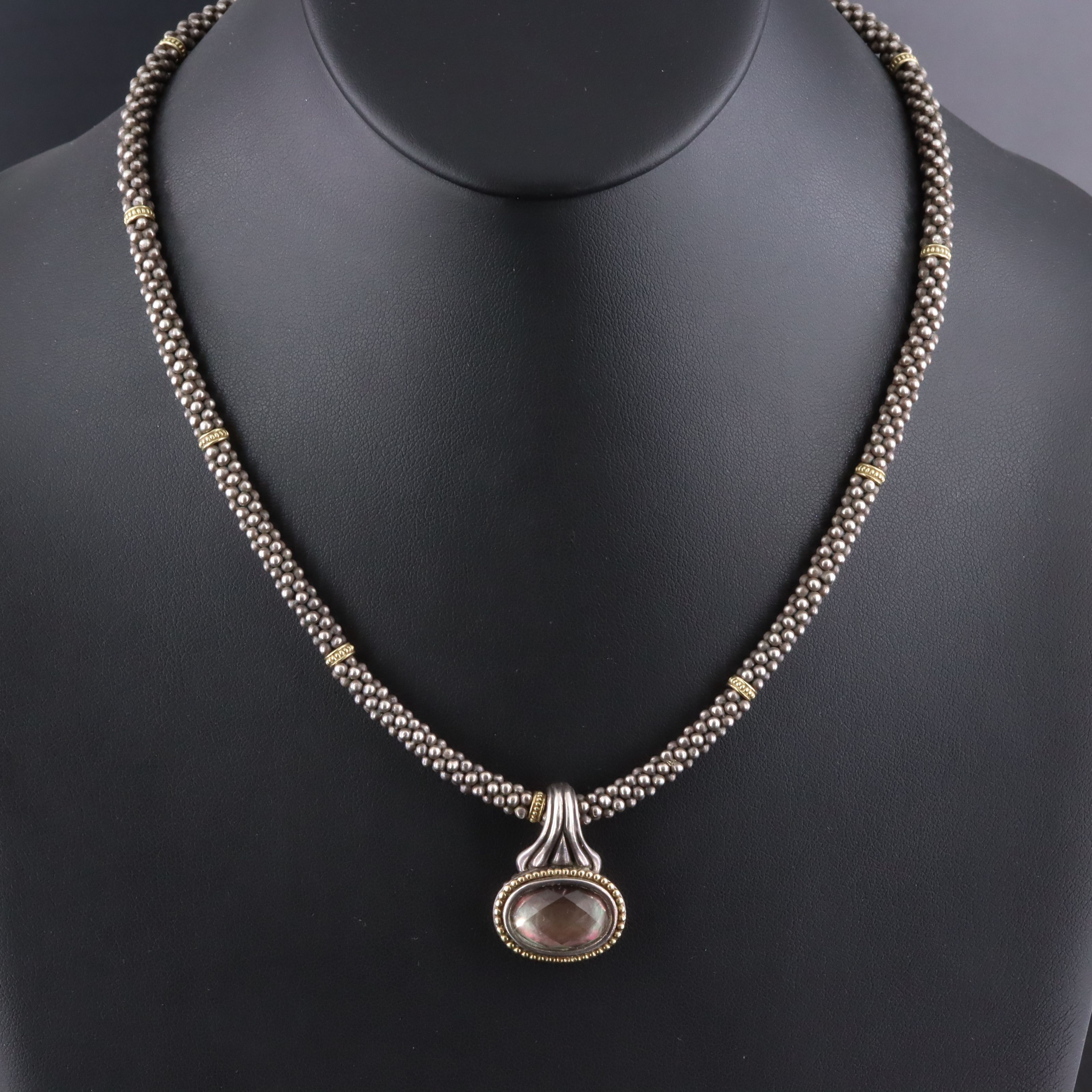 Caviar by Lagos Sterling Gemstone Enhancer on Station Chain with 18K Accents