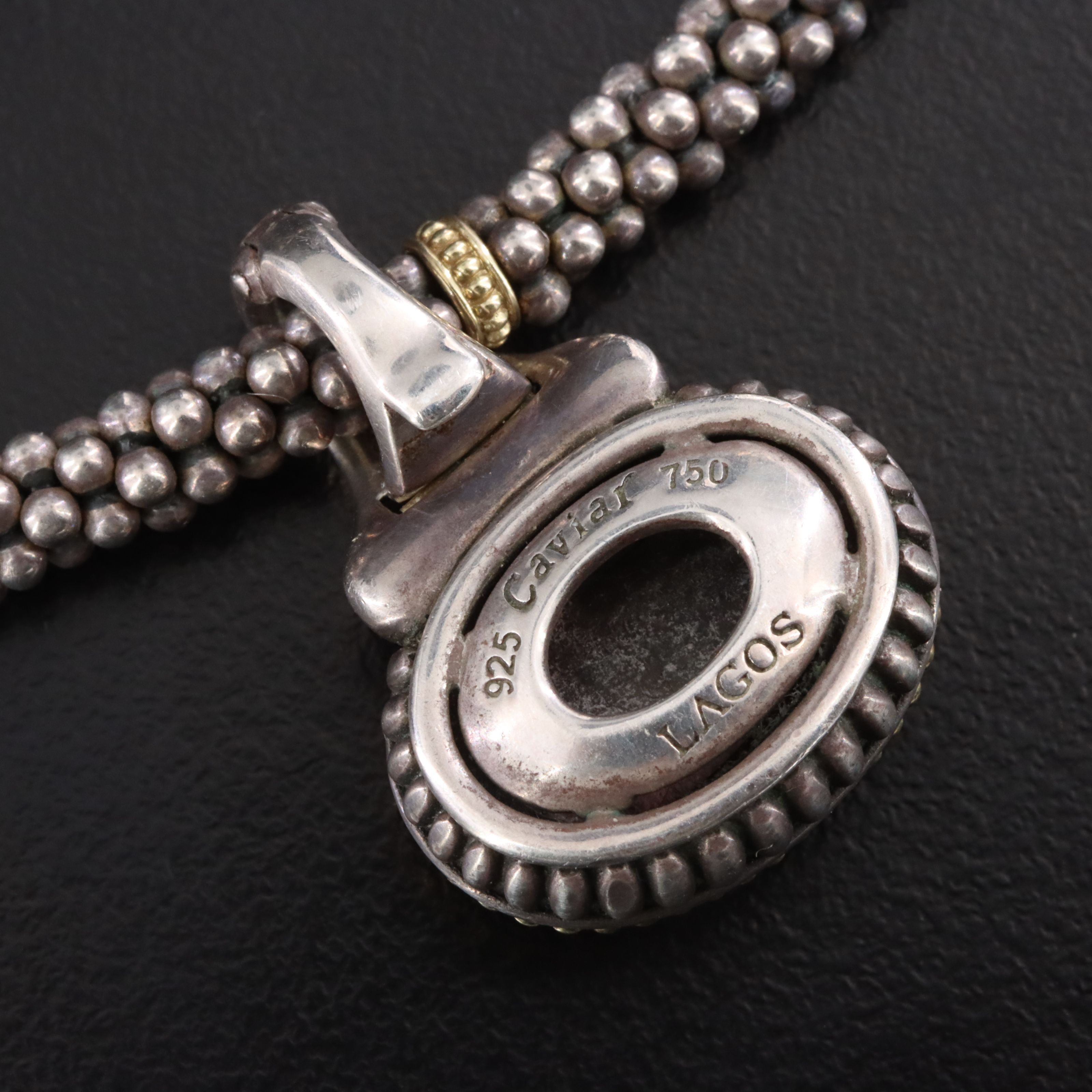 Caviar by Lagos Sterling Gemstone Enhancer on Station Chain with 18K Accents