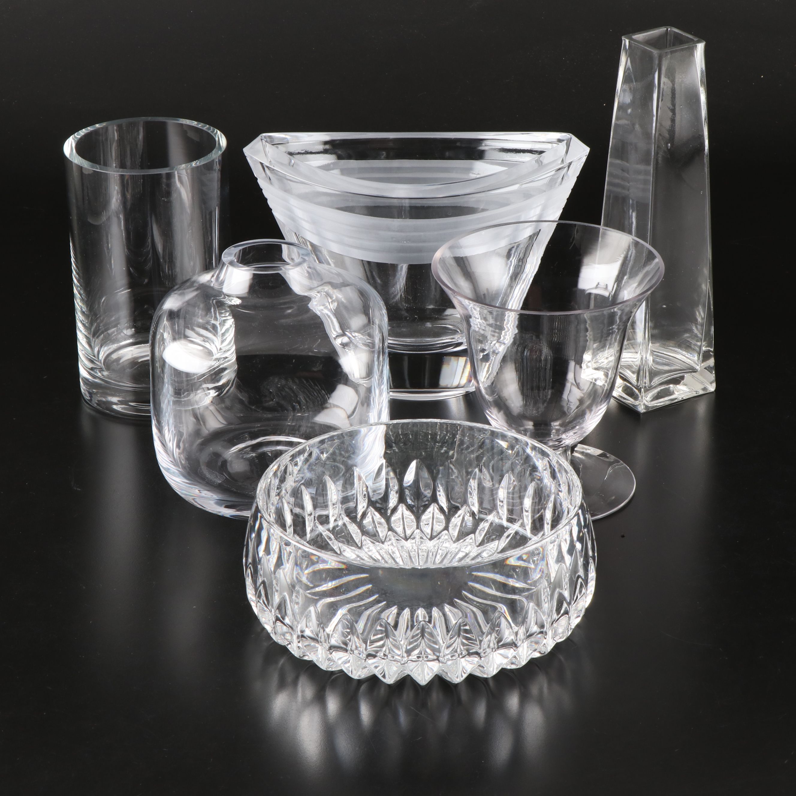 Gorham "Althea" Cut Crystal Bowl with Other Crystal Vases