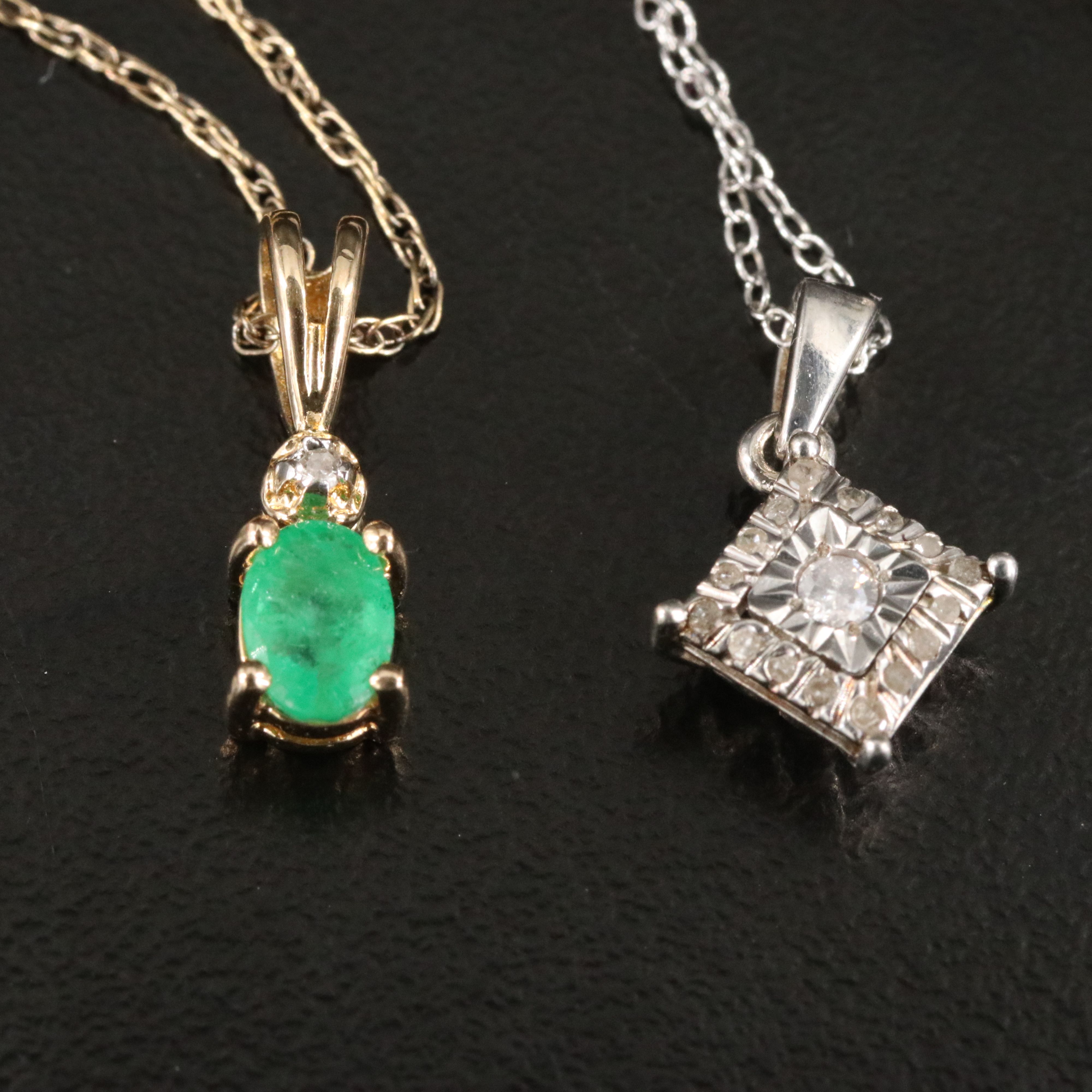 Sterling Gemstone Jewelry Collection Including Diamonds, Emerald and Ruby