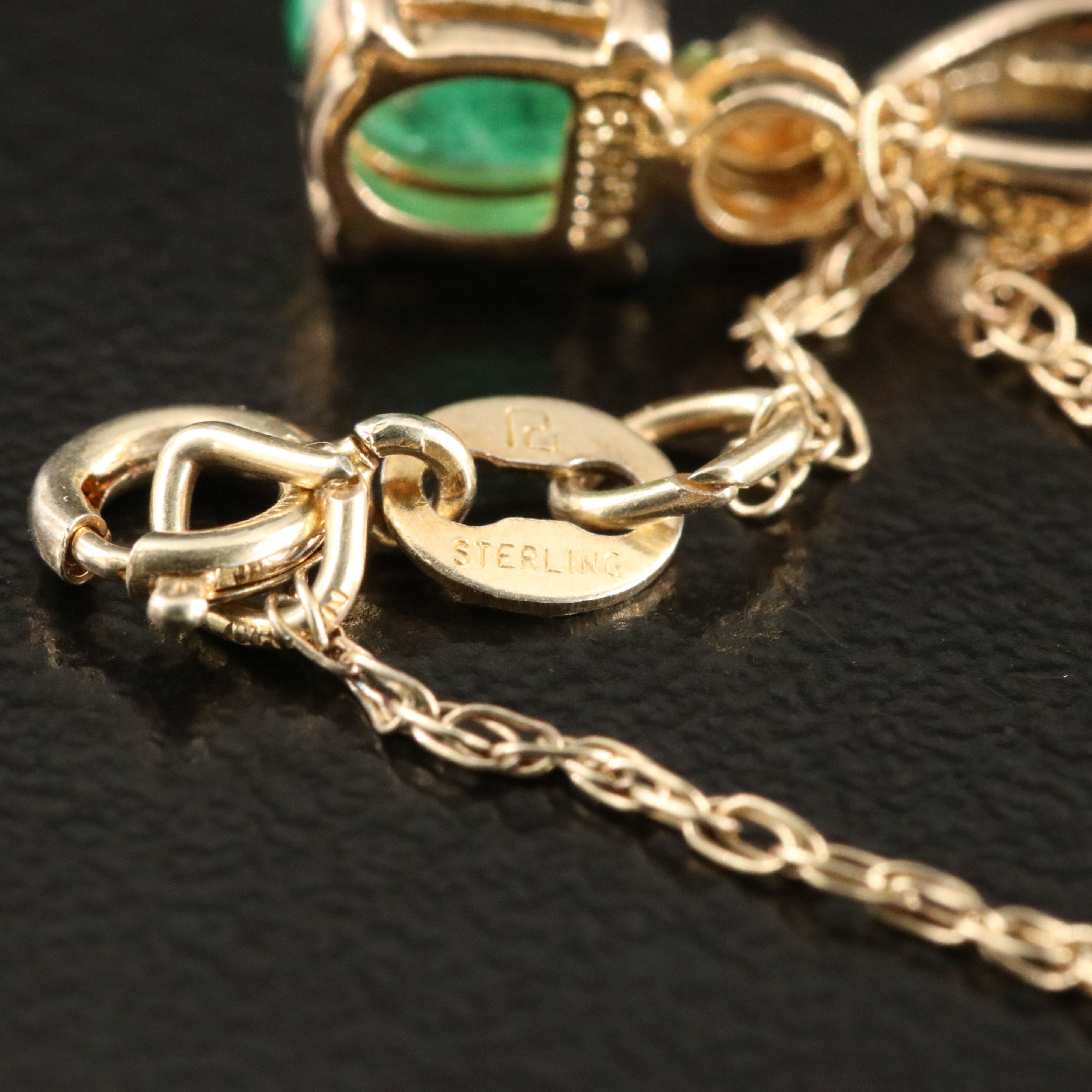 Sterling Gemstone Jewelry Collection Including Diamonds, Emerald and Ruby