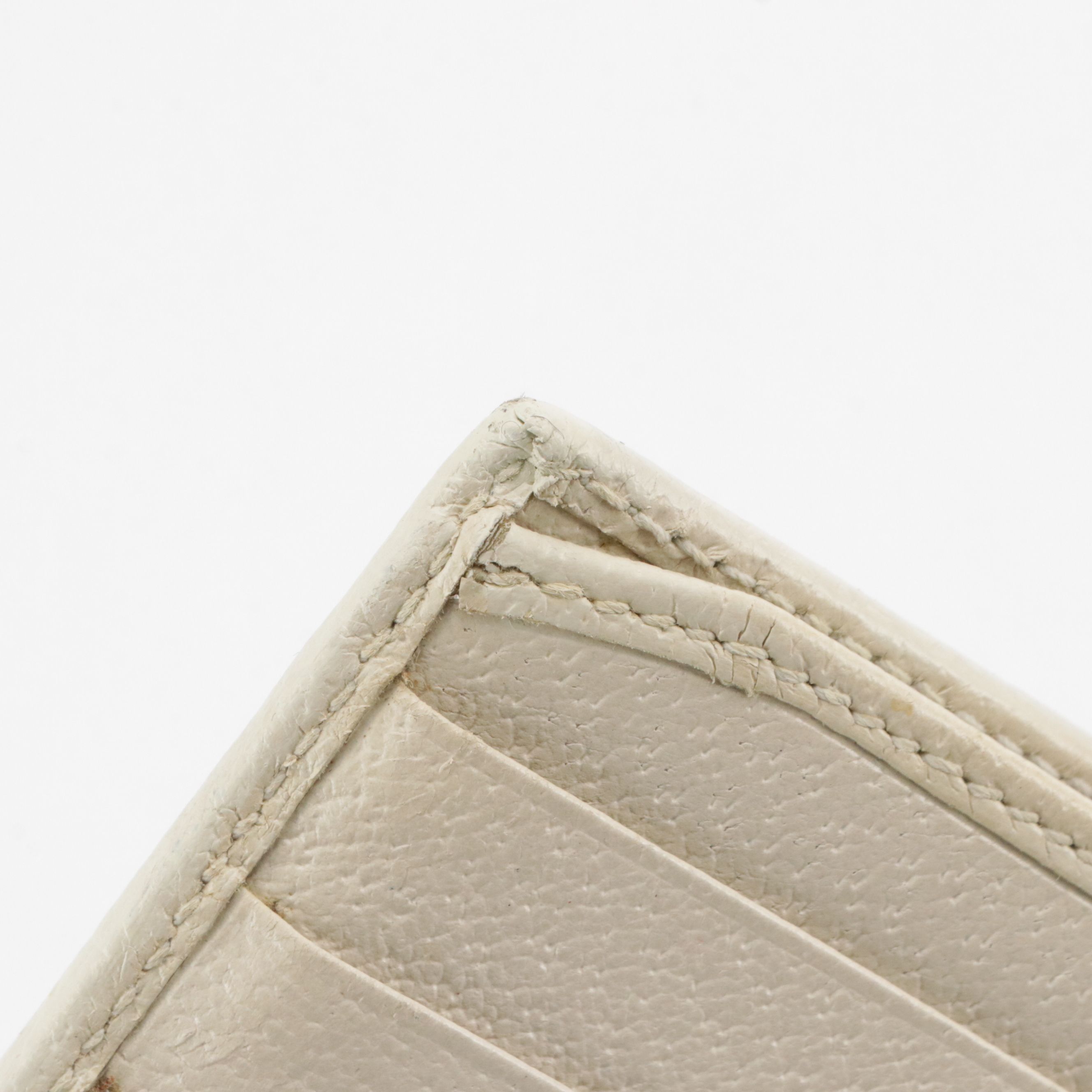 Gucci Long Bifold Wallet in Web Striped GG Canvas and White Leather