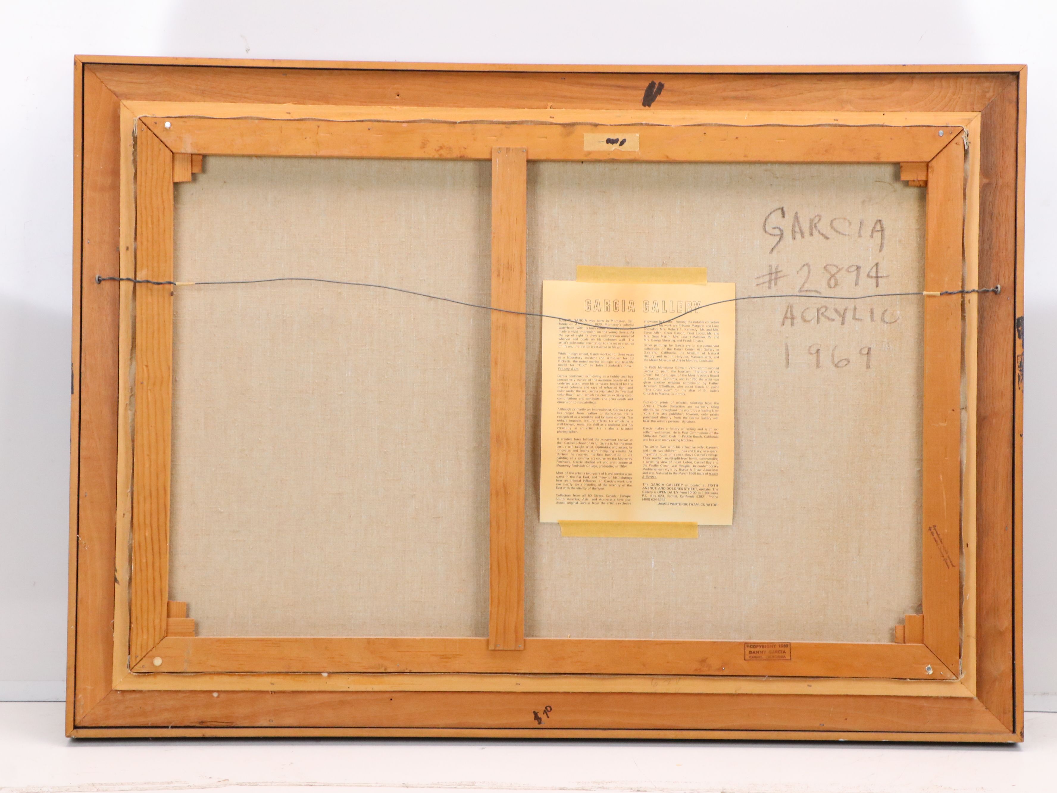 Danny Garcia Textured Acrylic Painting of Red Bridge, 1969