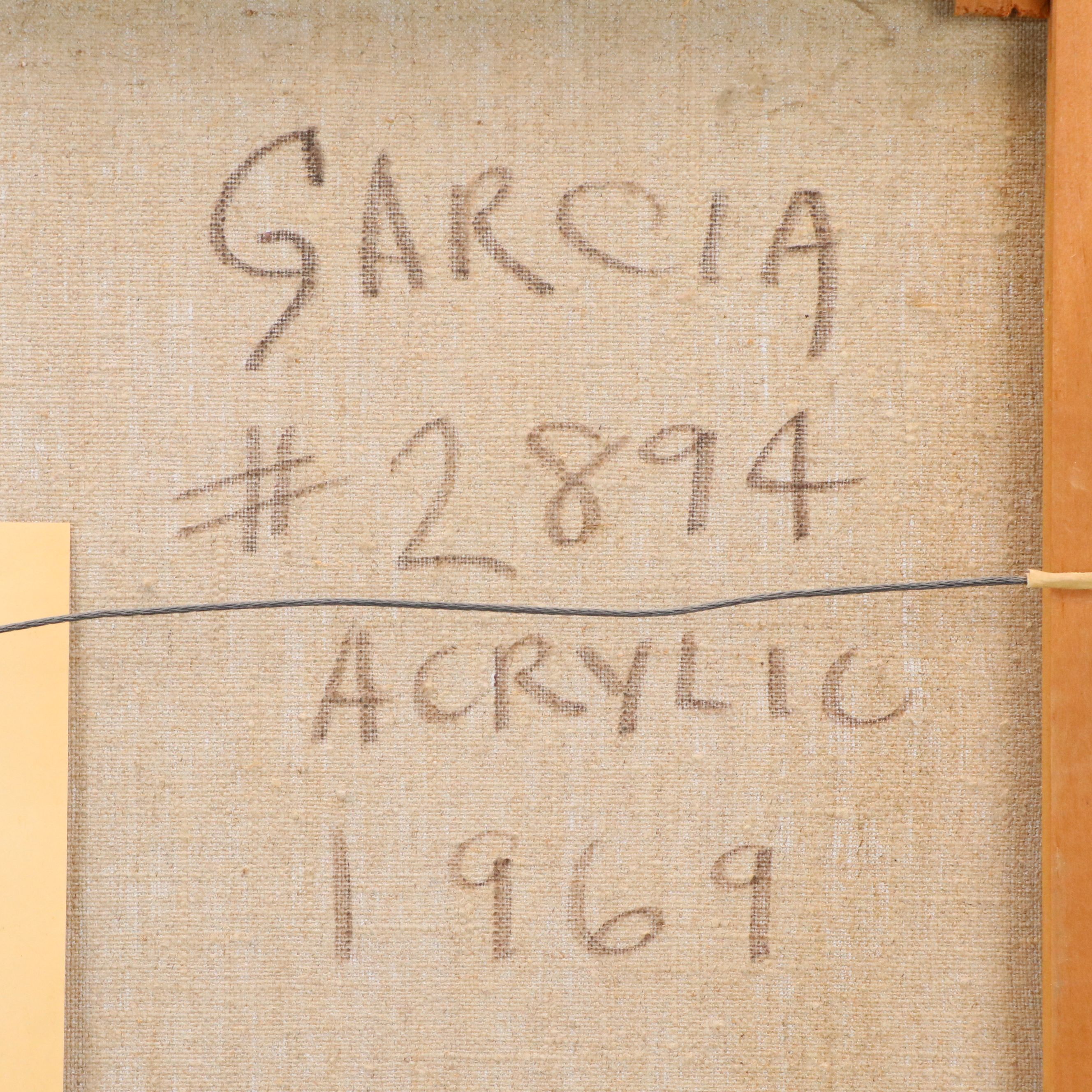 Danny Garcia Textured Acrylic Painting of Red Bridge, 1969