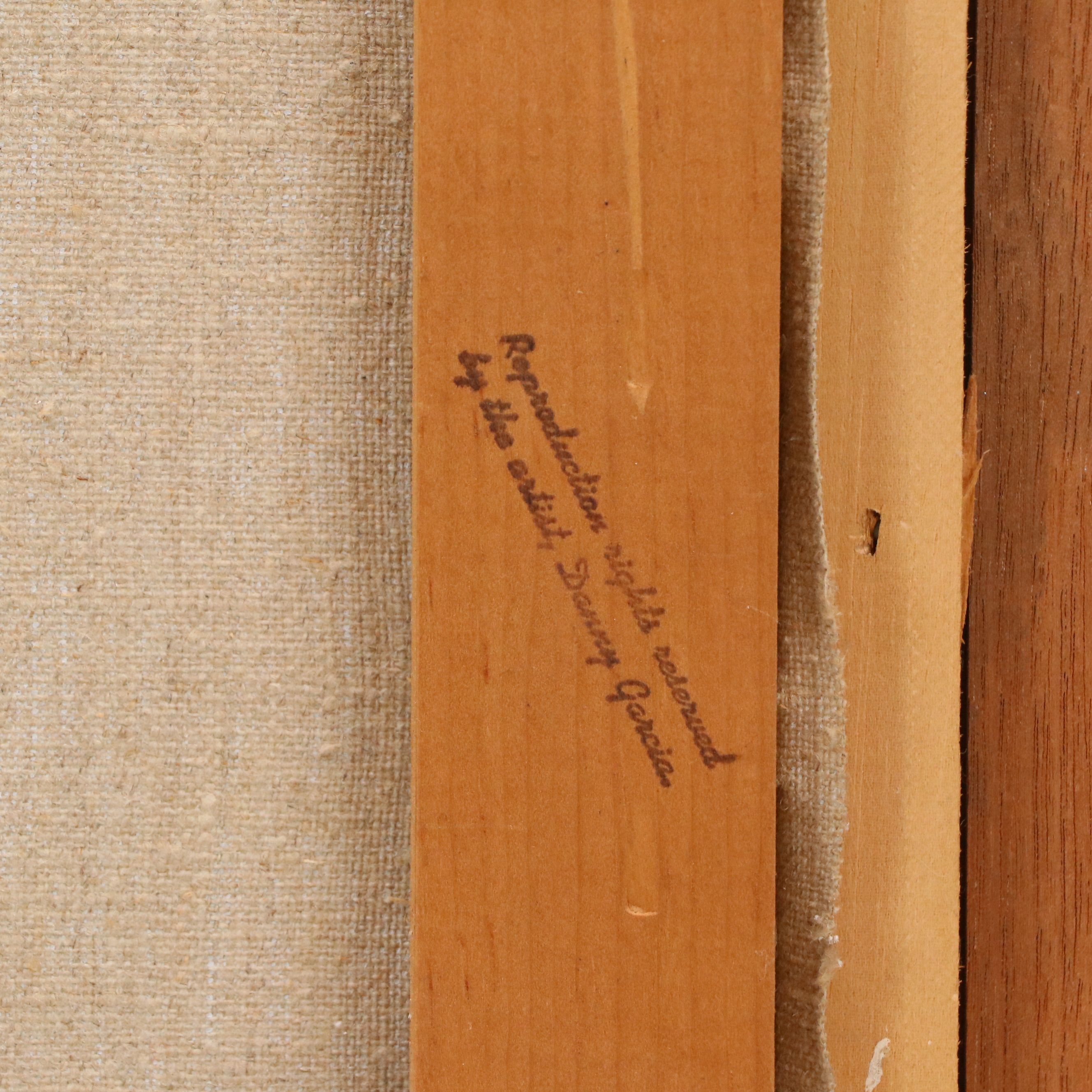 Danny Garcia Textured Acrylic Painting of Red Bridge, 1969