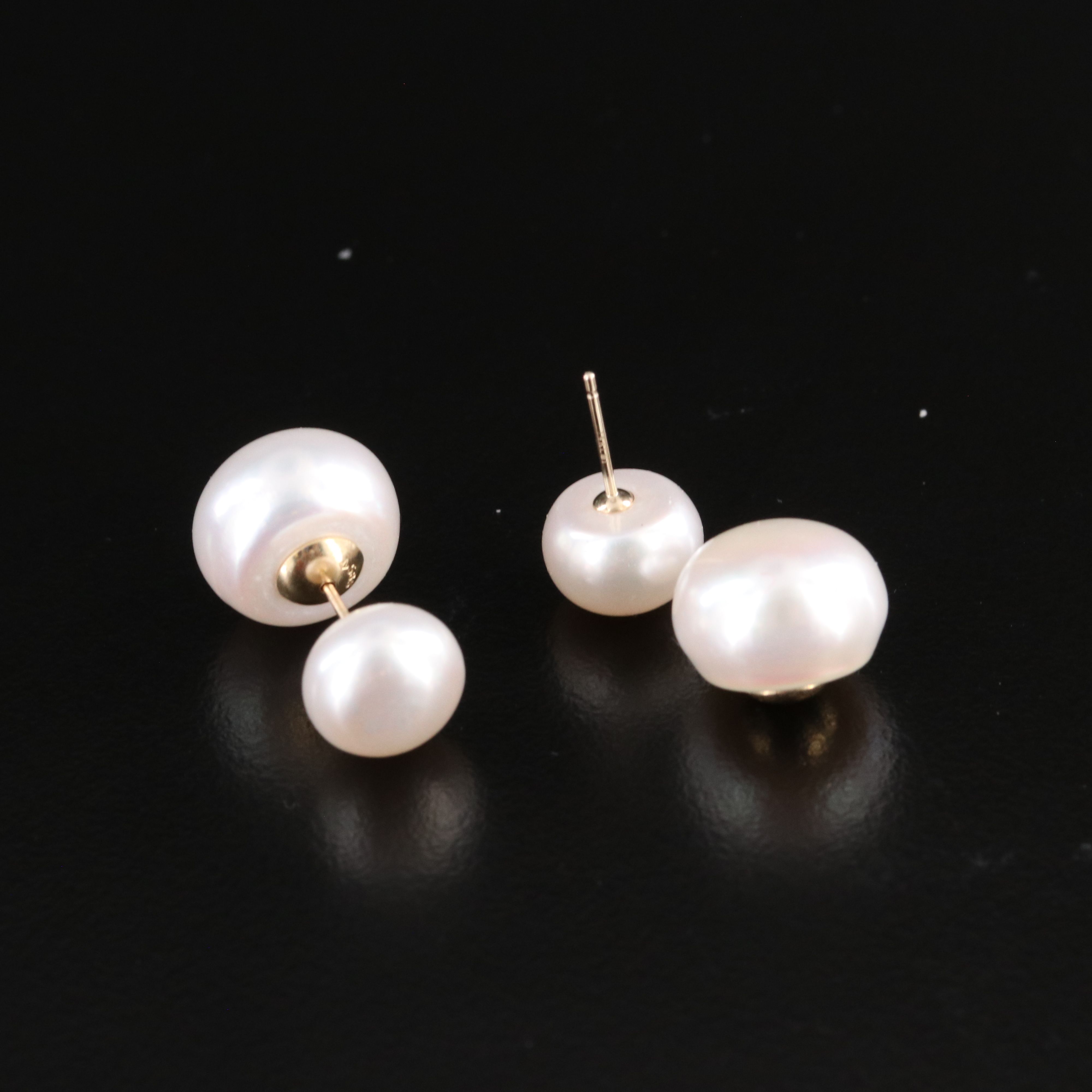 14K Pearl Front-Back Earrings