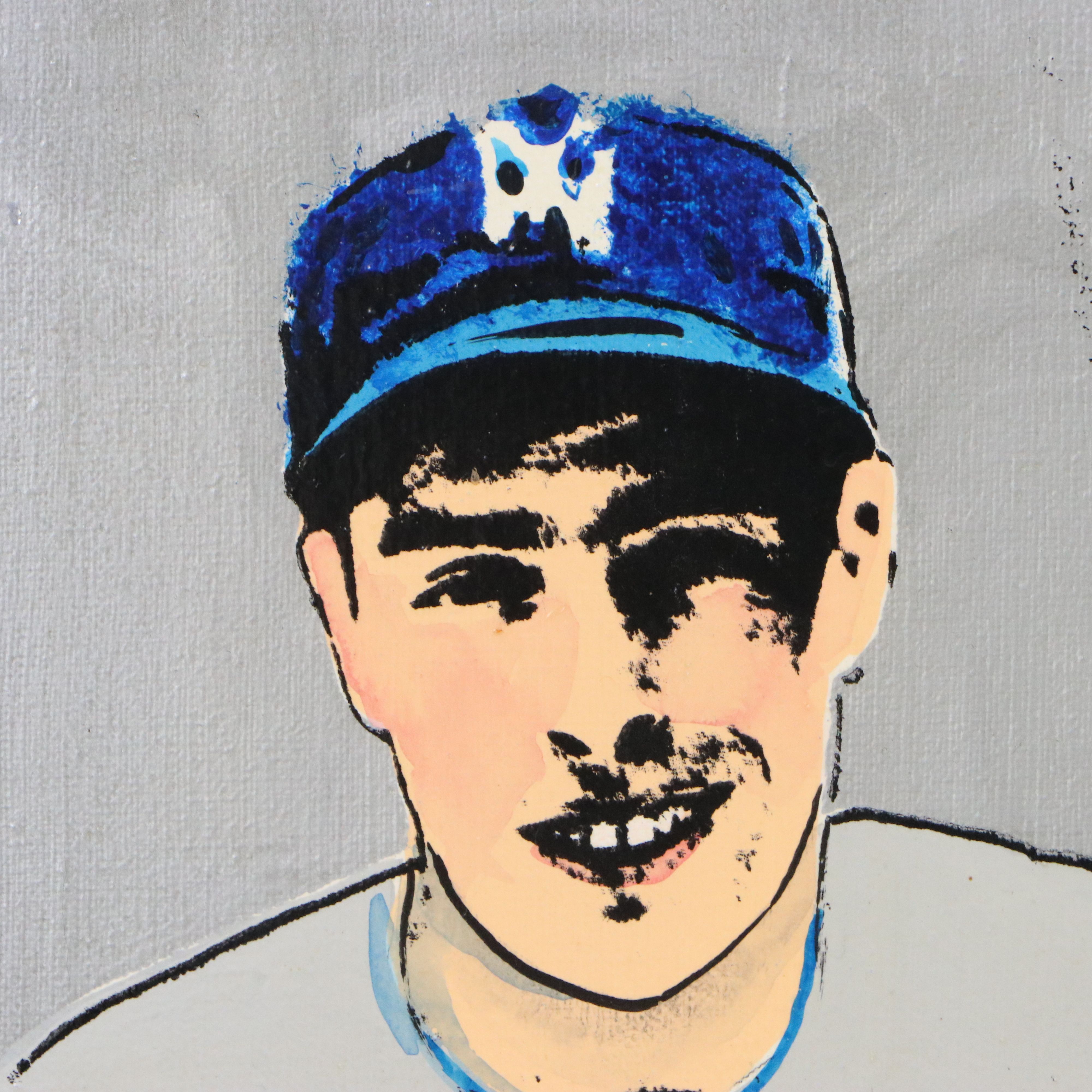 Oil Painting of Joe Diamaggio for New York Yankees "The Yankee Clipper," 1989