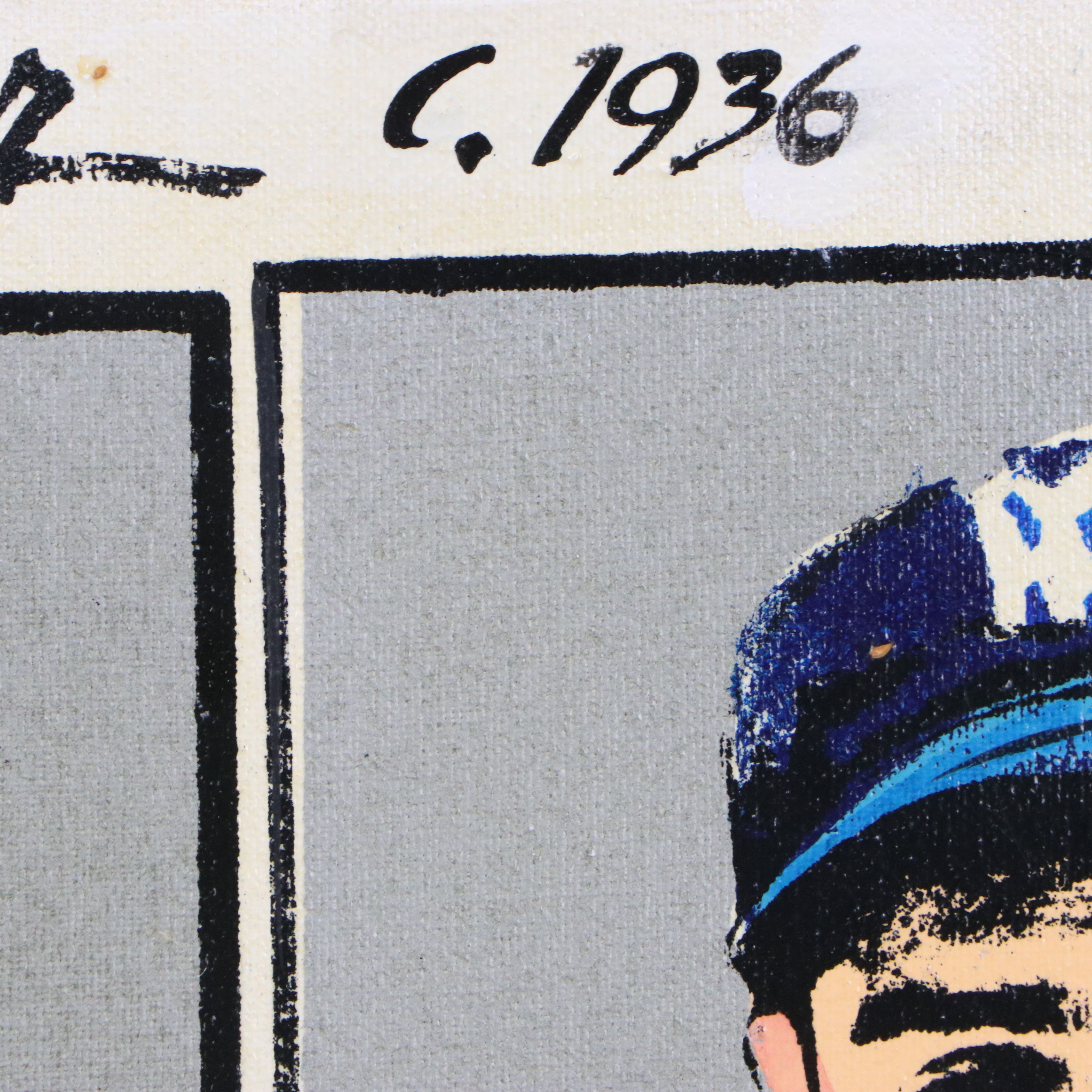 Oil Painting of Joe Diamaggio for New York Yankees "The Yankee Clipper," 1989