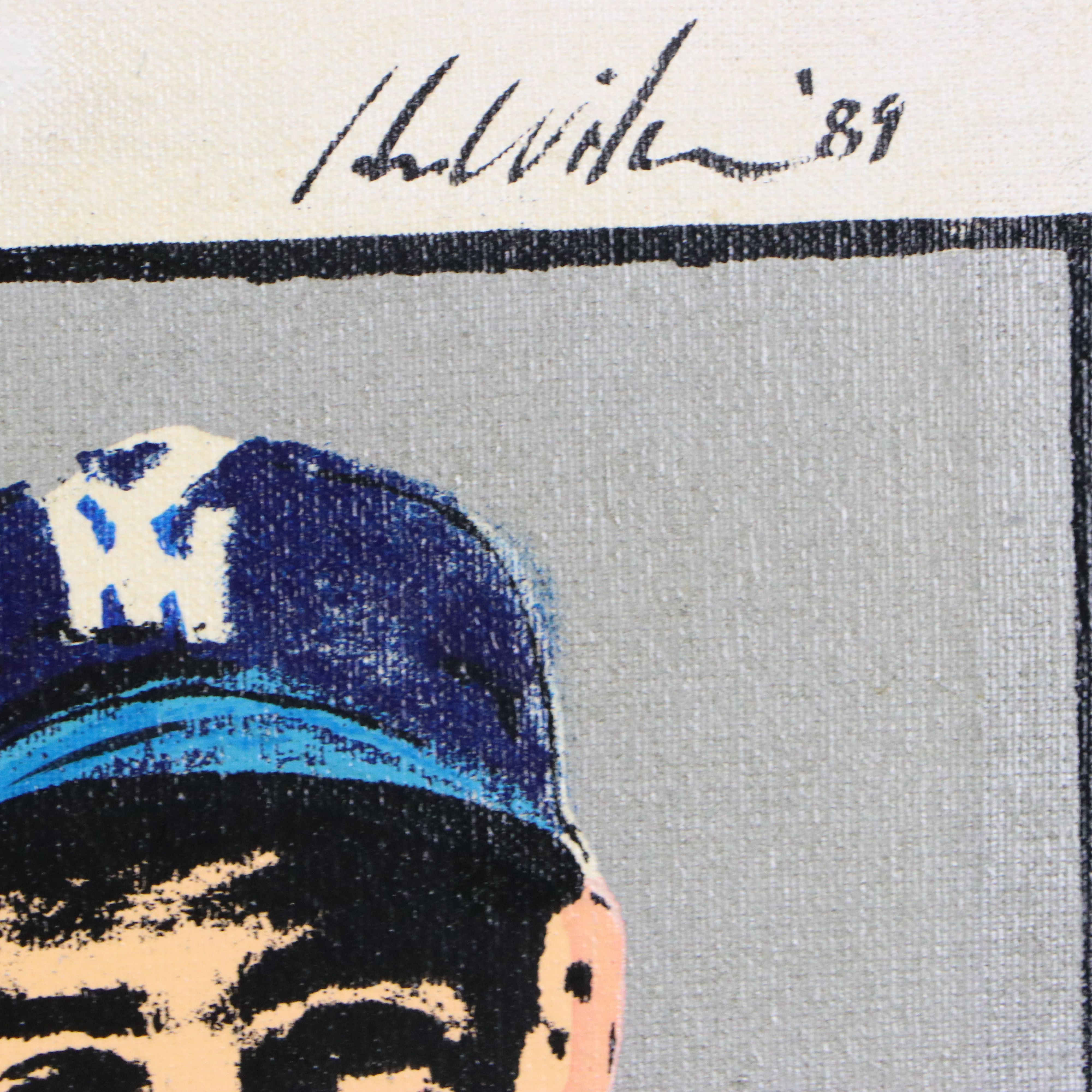 Oil Painting of Joe Diamaggio for New York Yankees "The Yankee Clipper," 1989