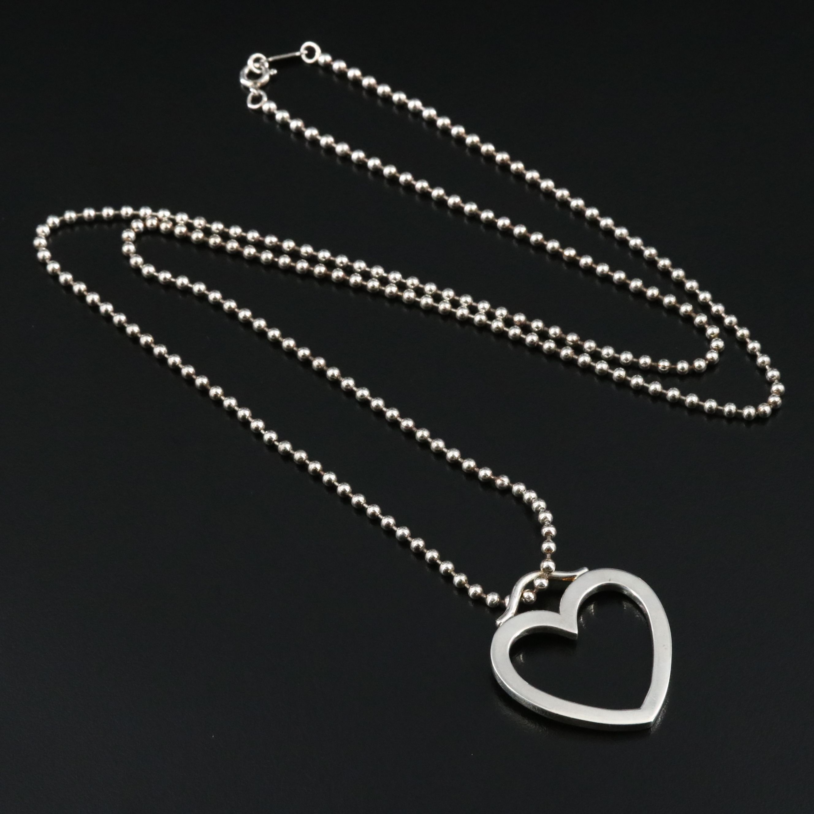 Tiffany & Co. Sterling Sentimental Heart Pendant Necklace