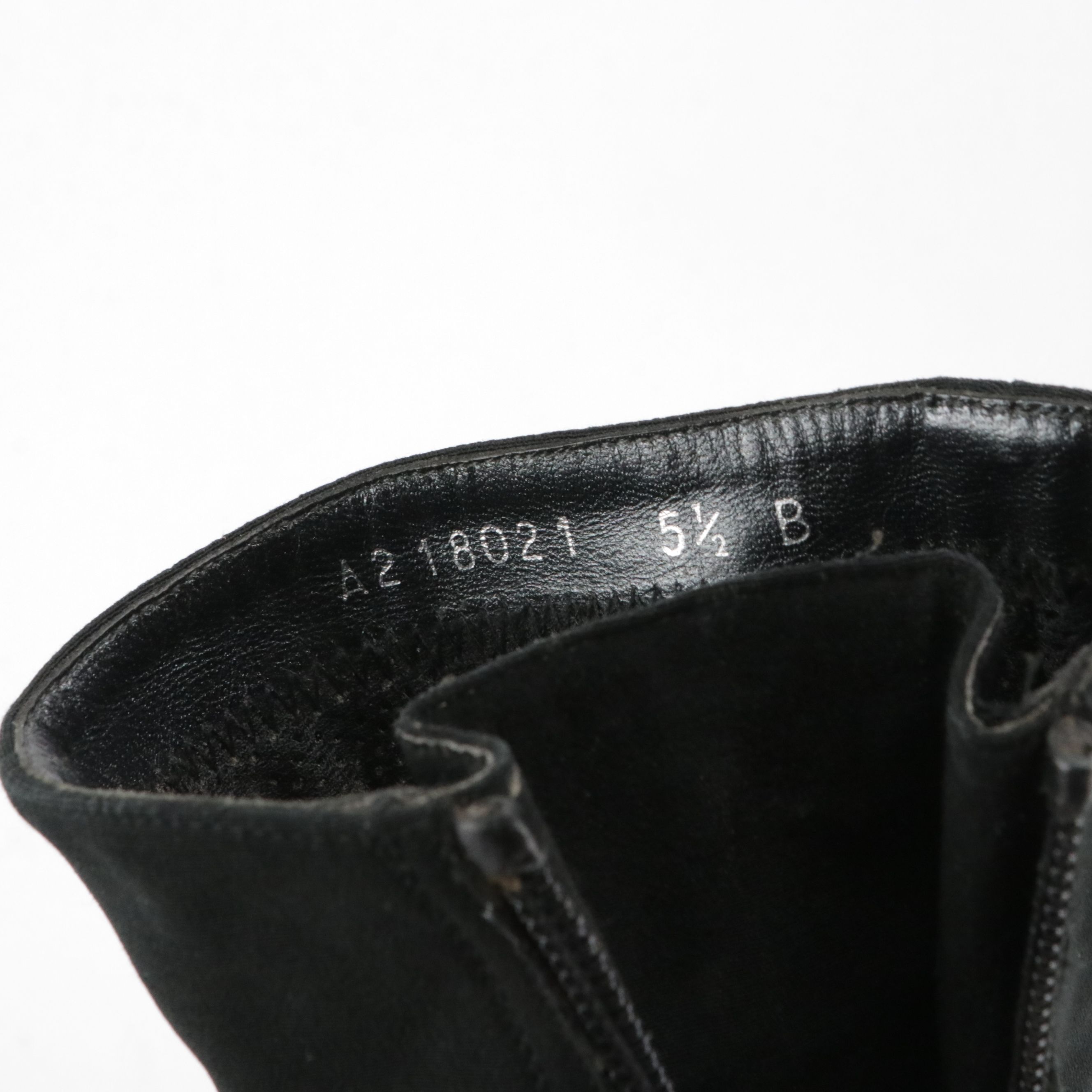 Stuart Weitzman Black Textile Ankle Zip Boots with Block Heel