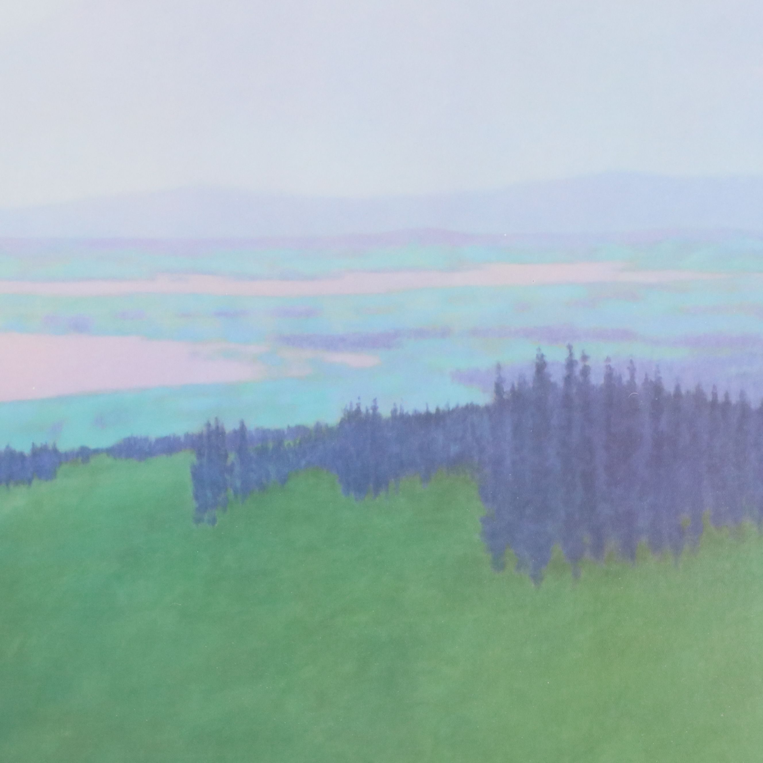 After Vilnis Strazdins Offset Litho of Mountain Landscape with Lupines, 1981