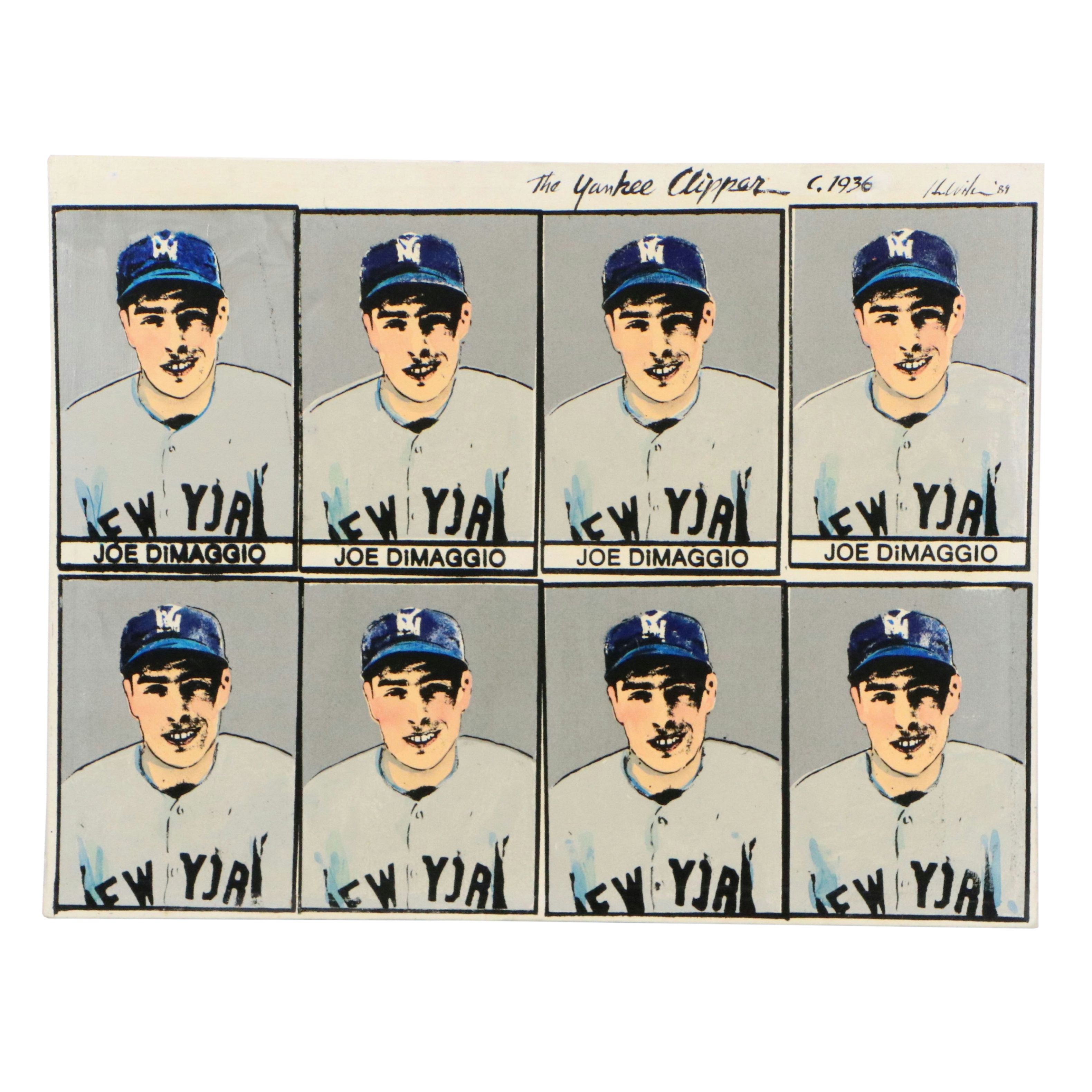 Oil Painting of Joe Diamaggio for New York Yankees "The Yankee Clipper," 1989