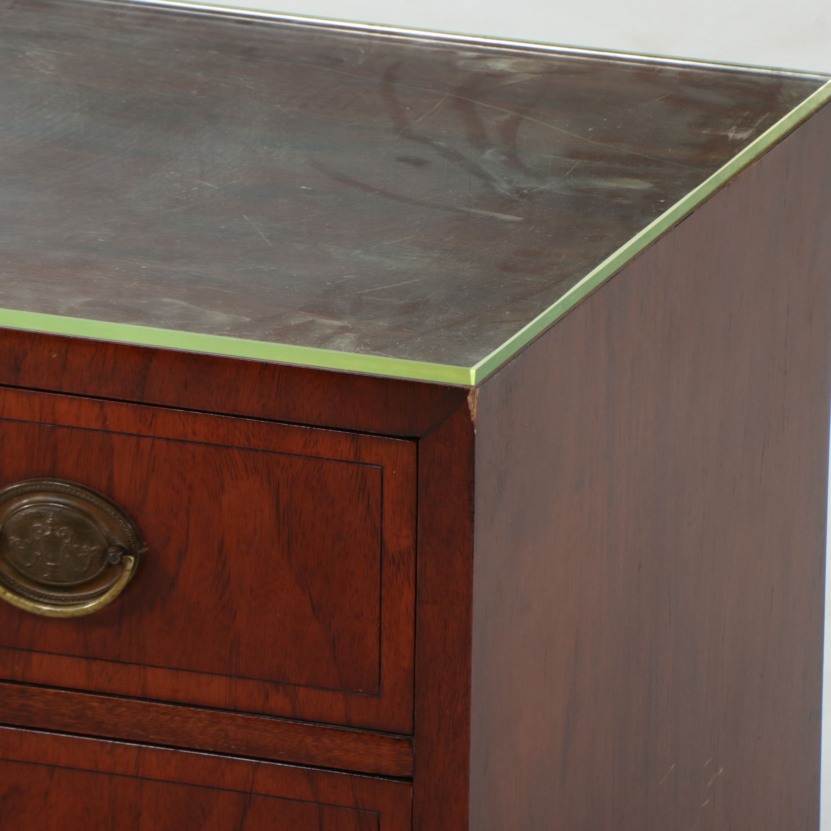 Federal Style Inlaid Mahogany Kneehole Desk, 20th Century