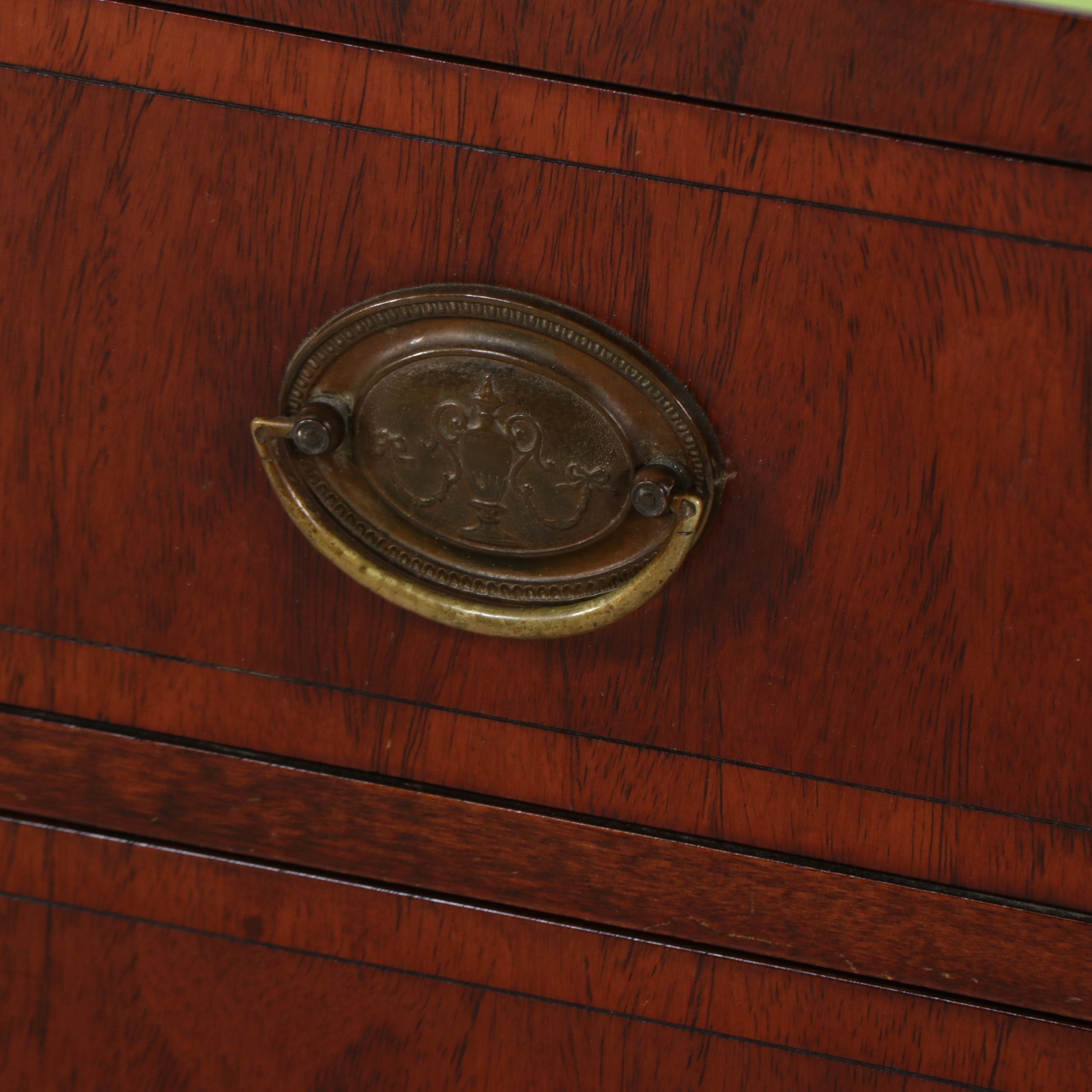 Federal Style Inlaid Mahogany Kneehole Desk, 20th Century