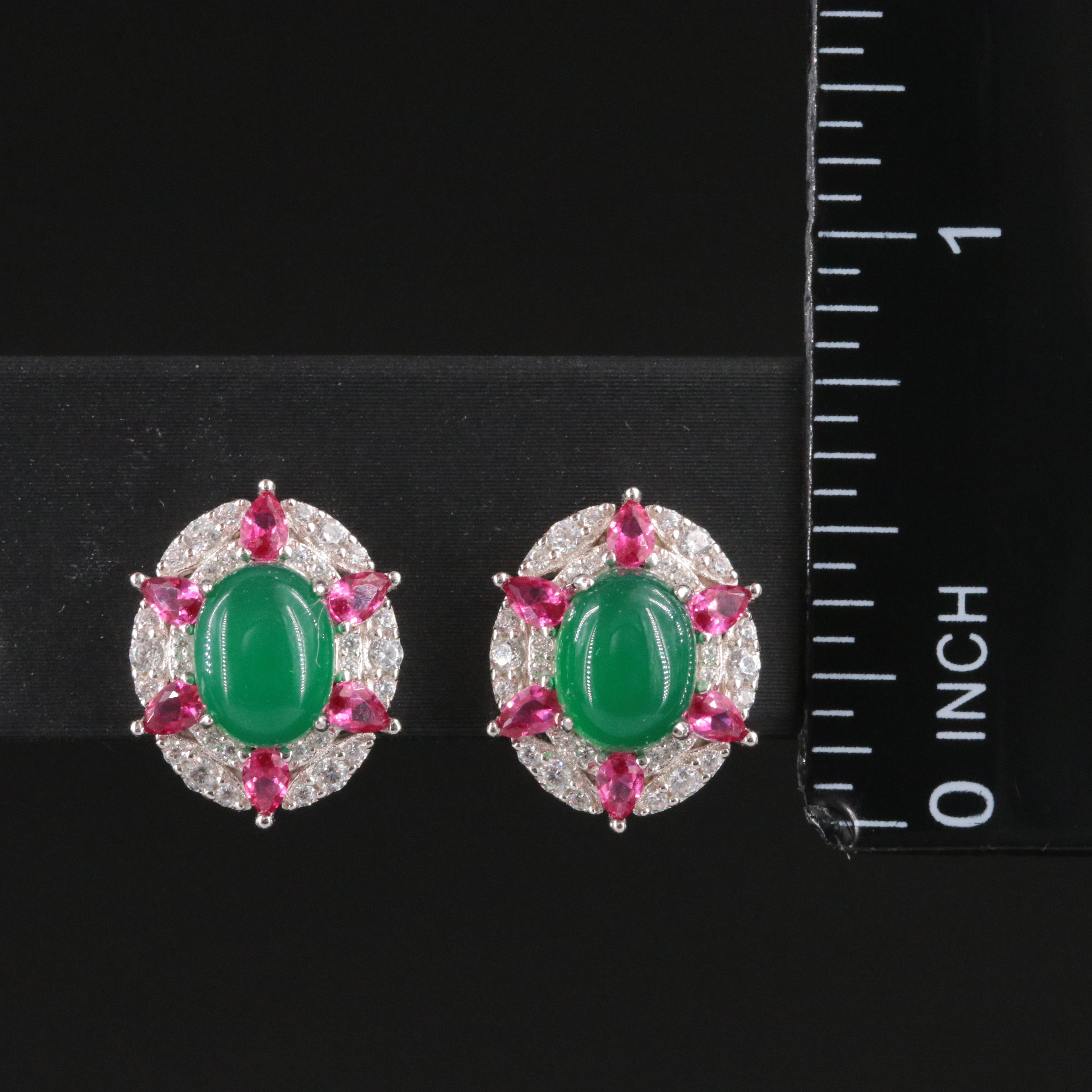 Sterling Earrings Including Chalcedony, Ruby and CZ