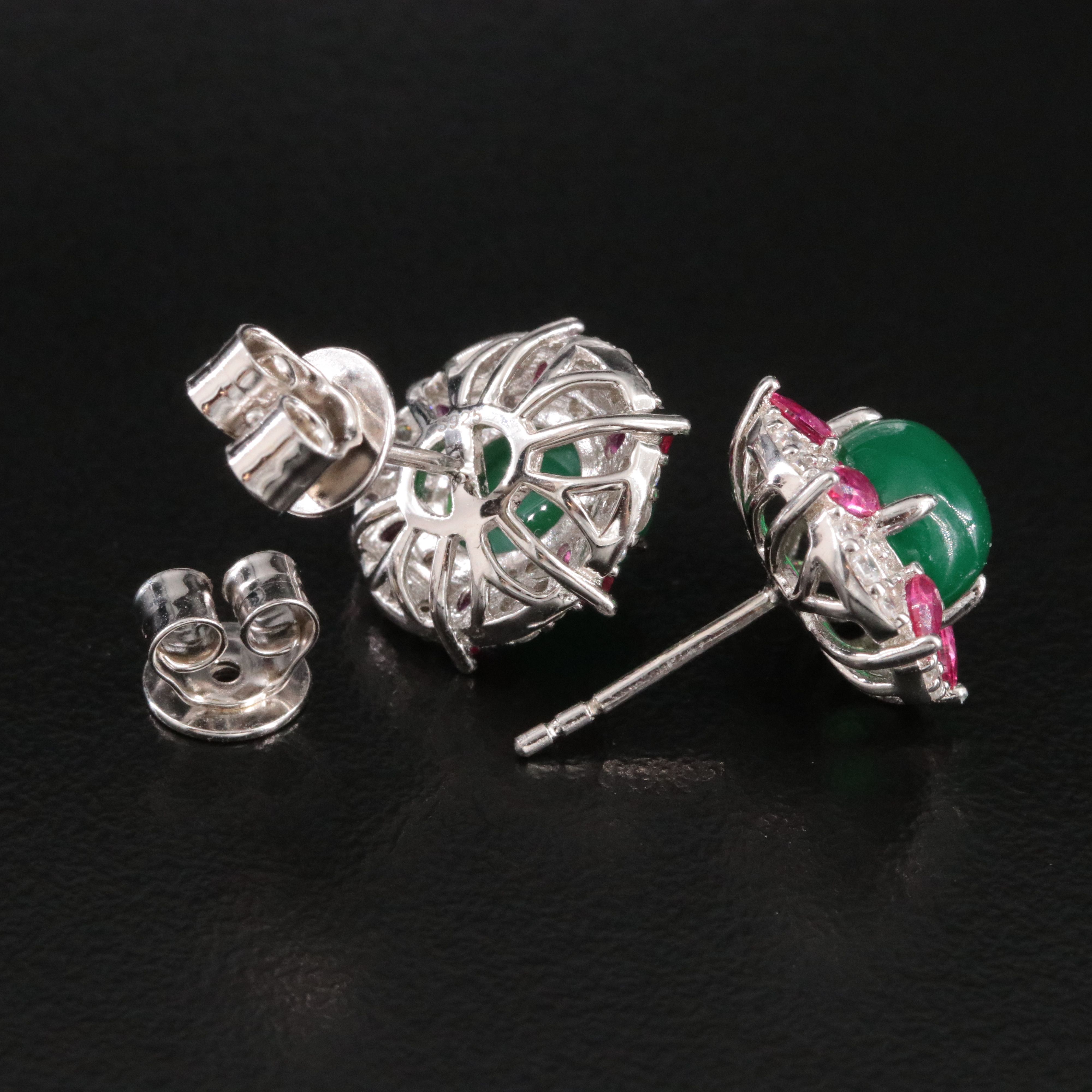 Sterling Earrings Including Chalcedony, Ruby and CZ