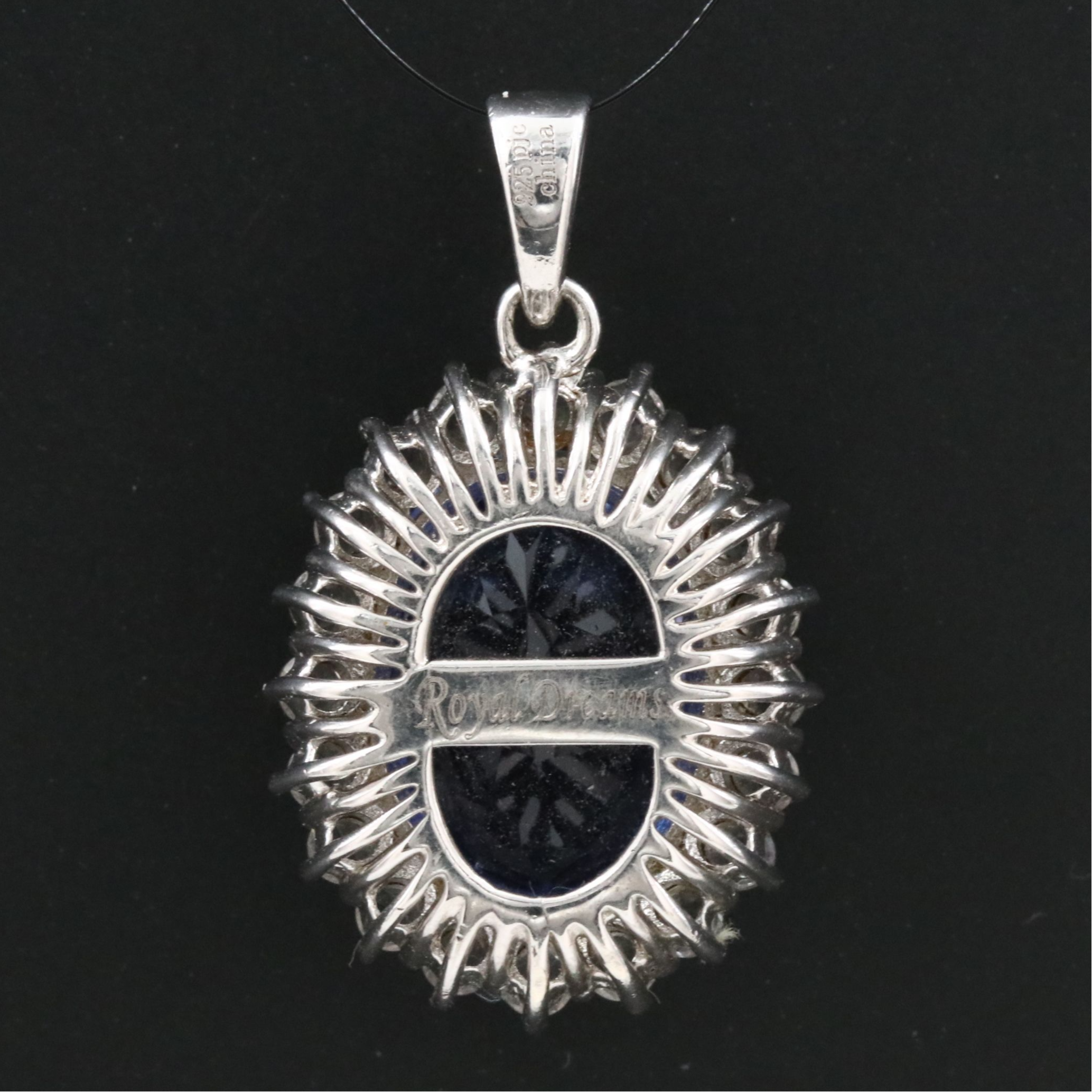 Sterling Spinel Triplet and White Topaz Pendant